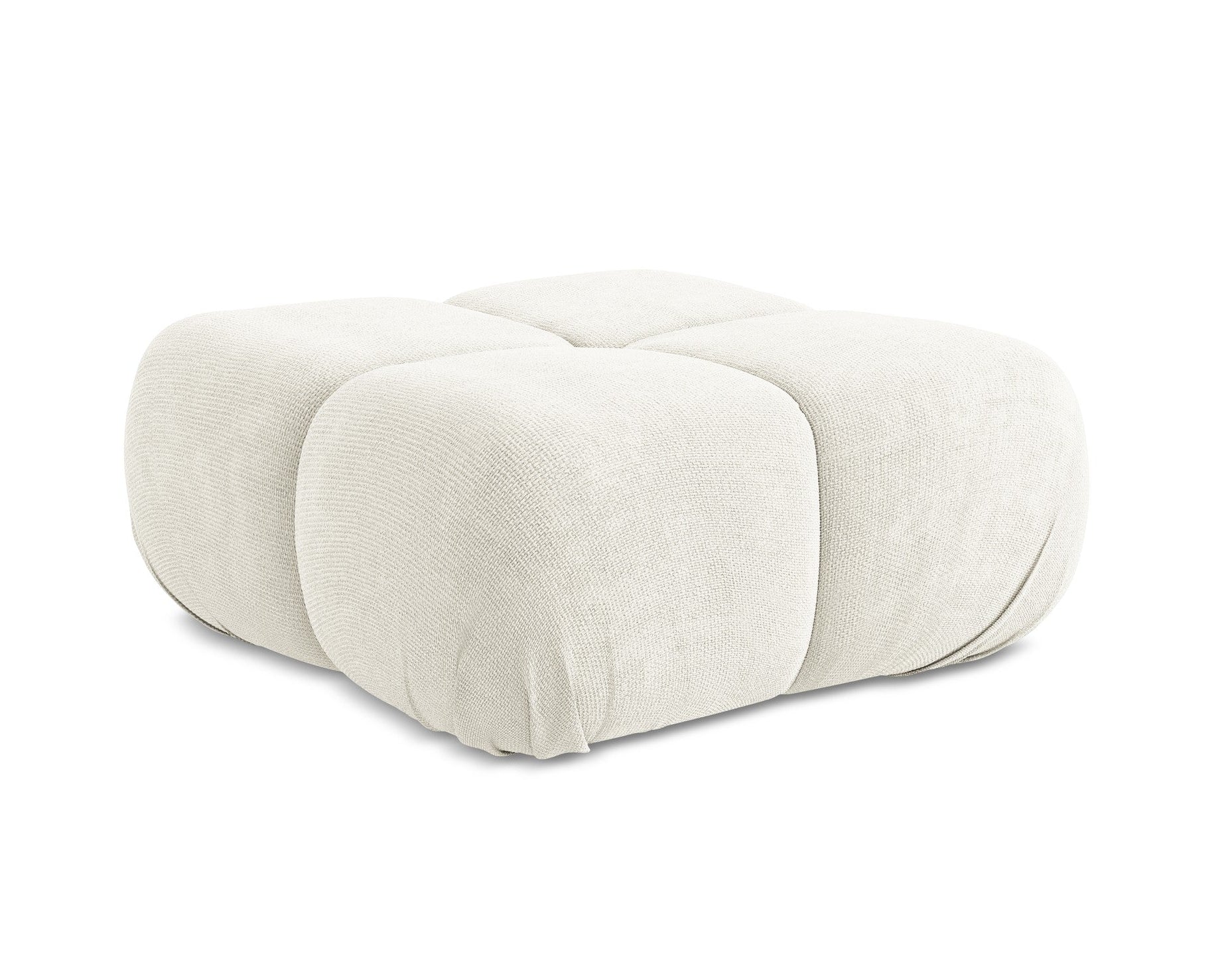 Pouf / module LOKUA white chenille