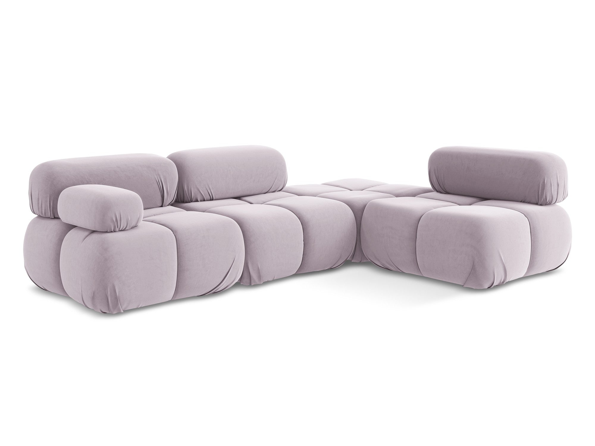 Modularer Samt-Ecksofa rechts LOKUA lavendel