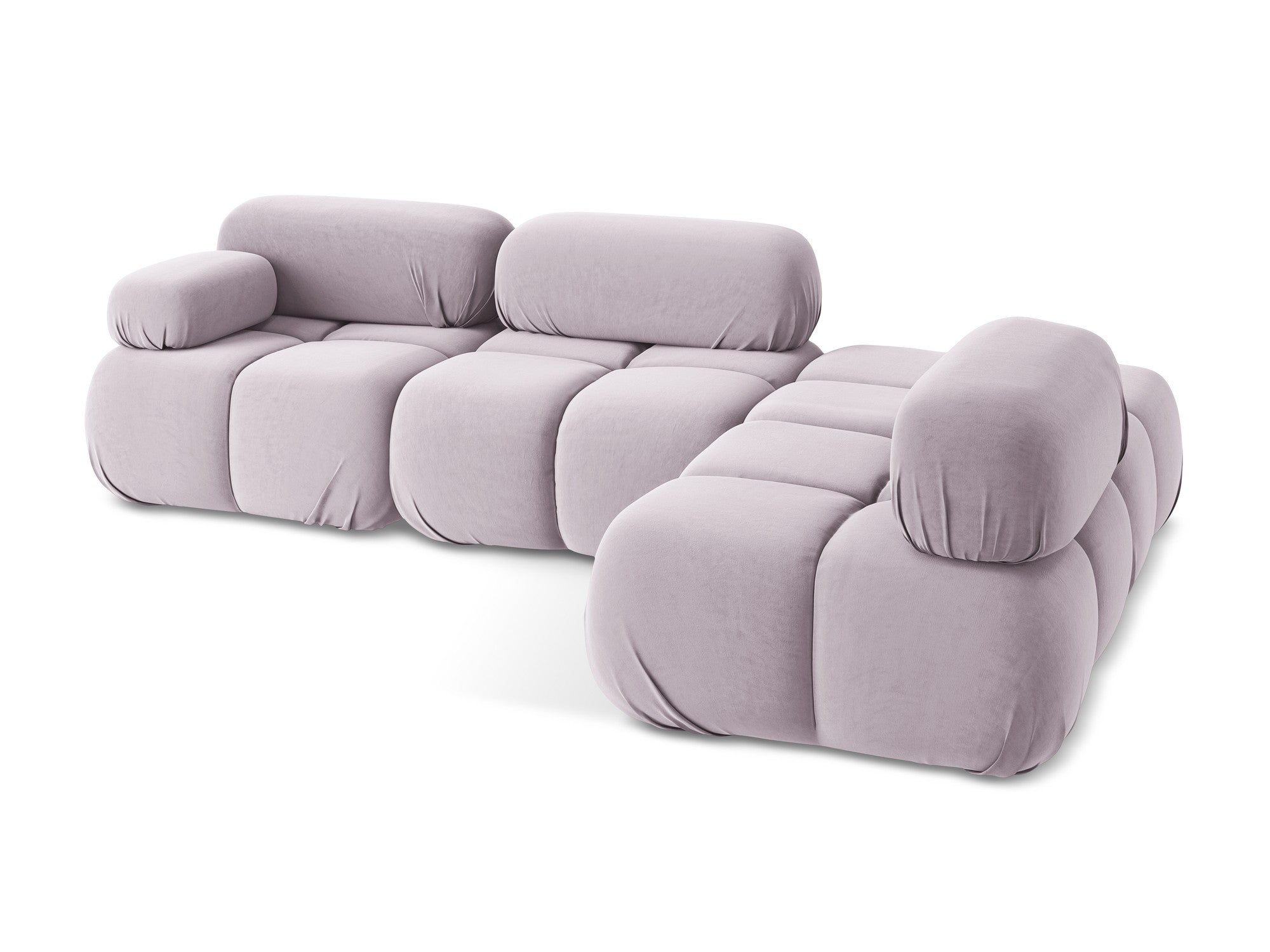 Modularer Samt-Ecksofa rechts LOKUA lavendel
