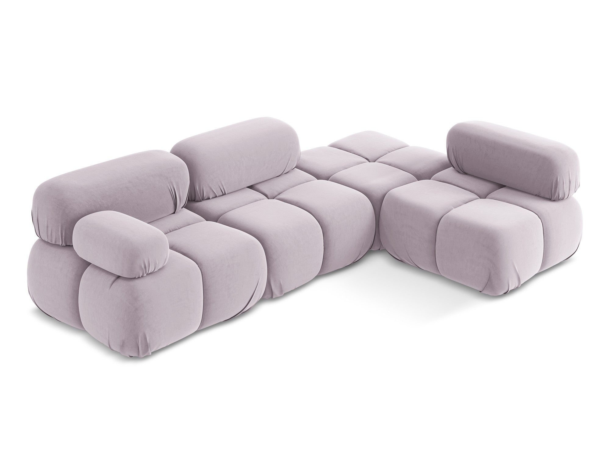 Modularer Samt-Ecksofa rechts LOKUA lavendel