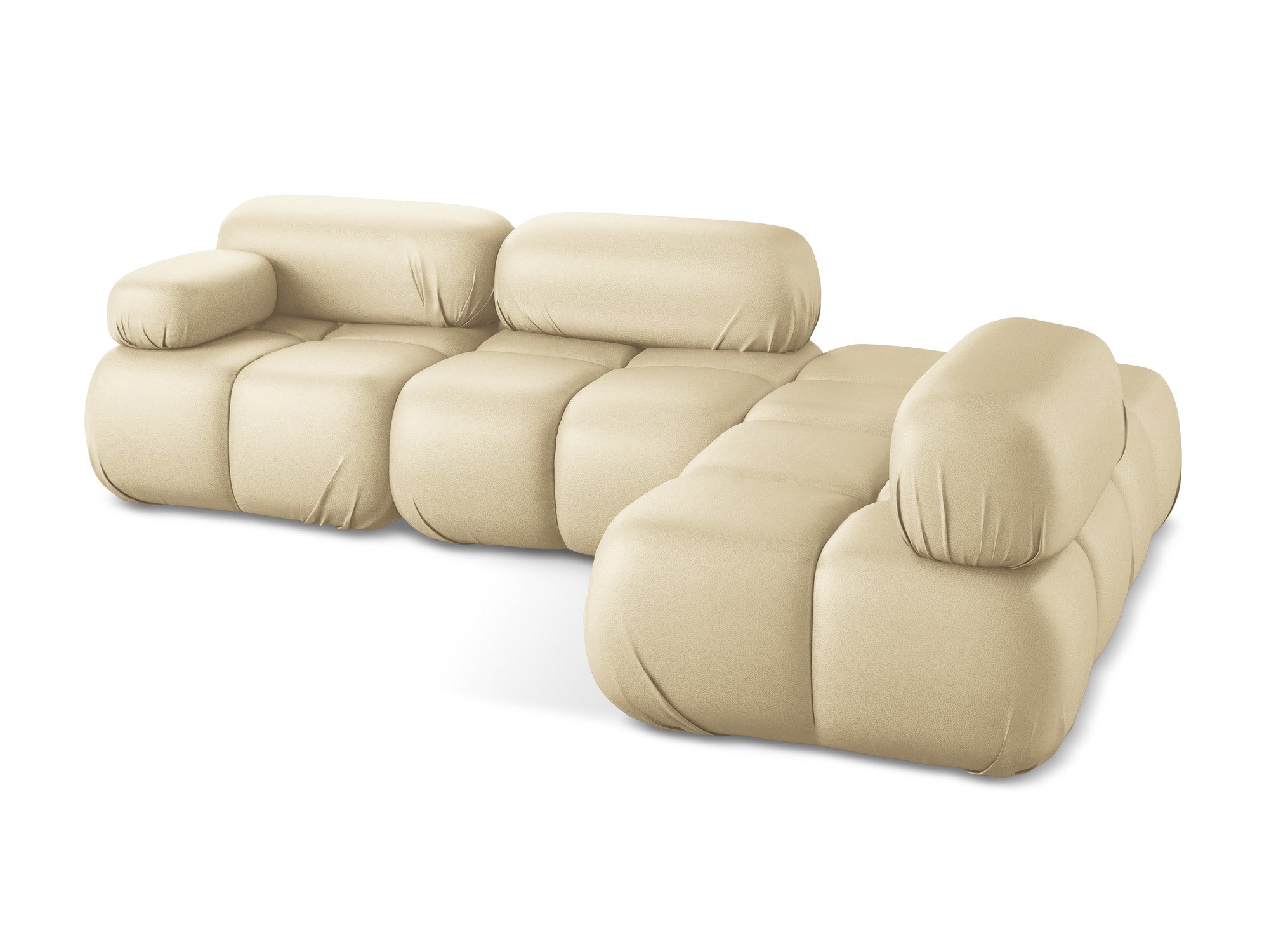 Right-facing modular corner sofa LOKUA beige eco-leather