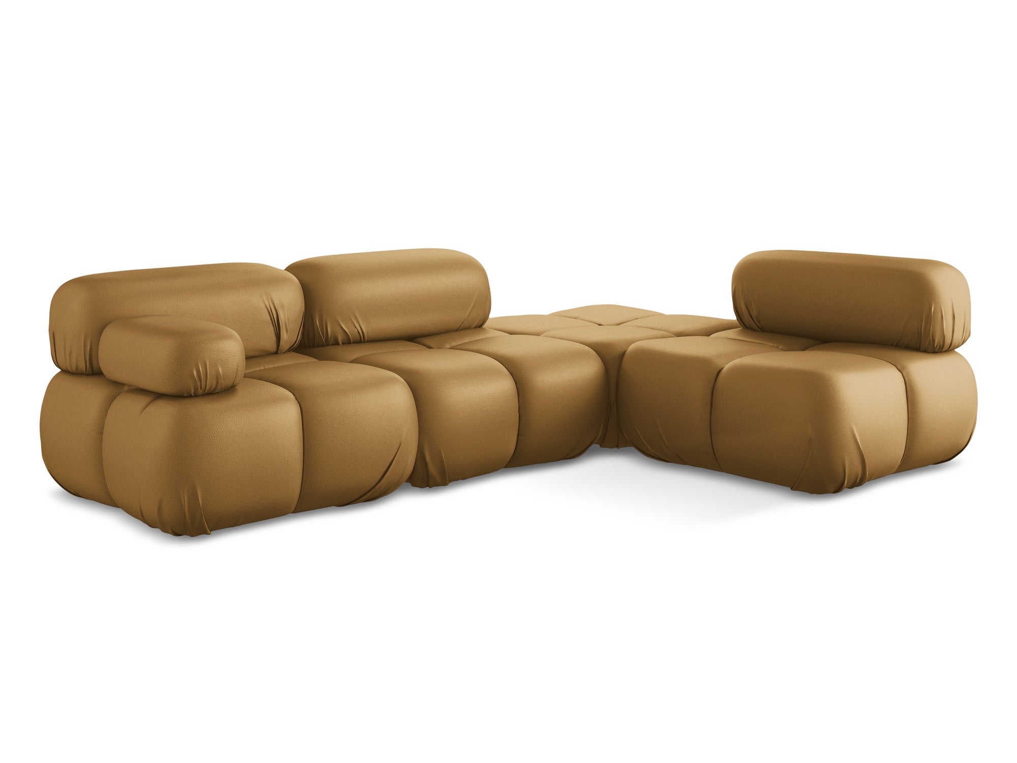 Right-facing modular corner sofa LOKUA caramel eco-leather