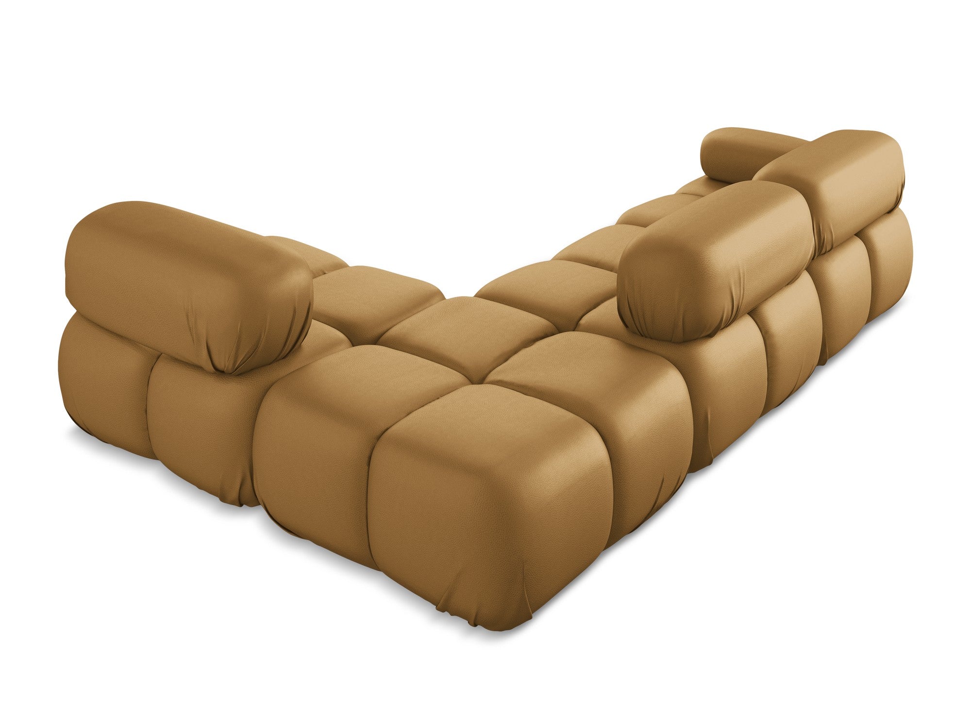 Right-facing modular corner sofa LOKUA caramel eco-leather