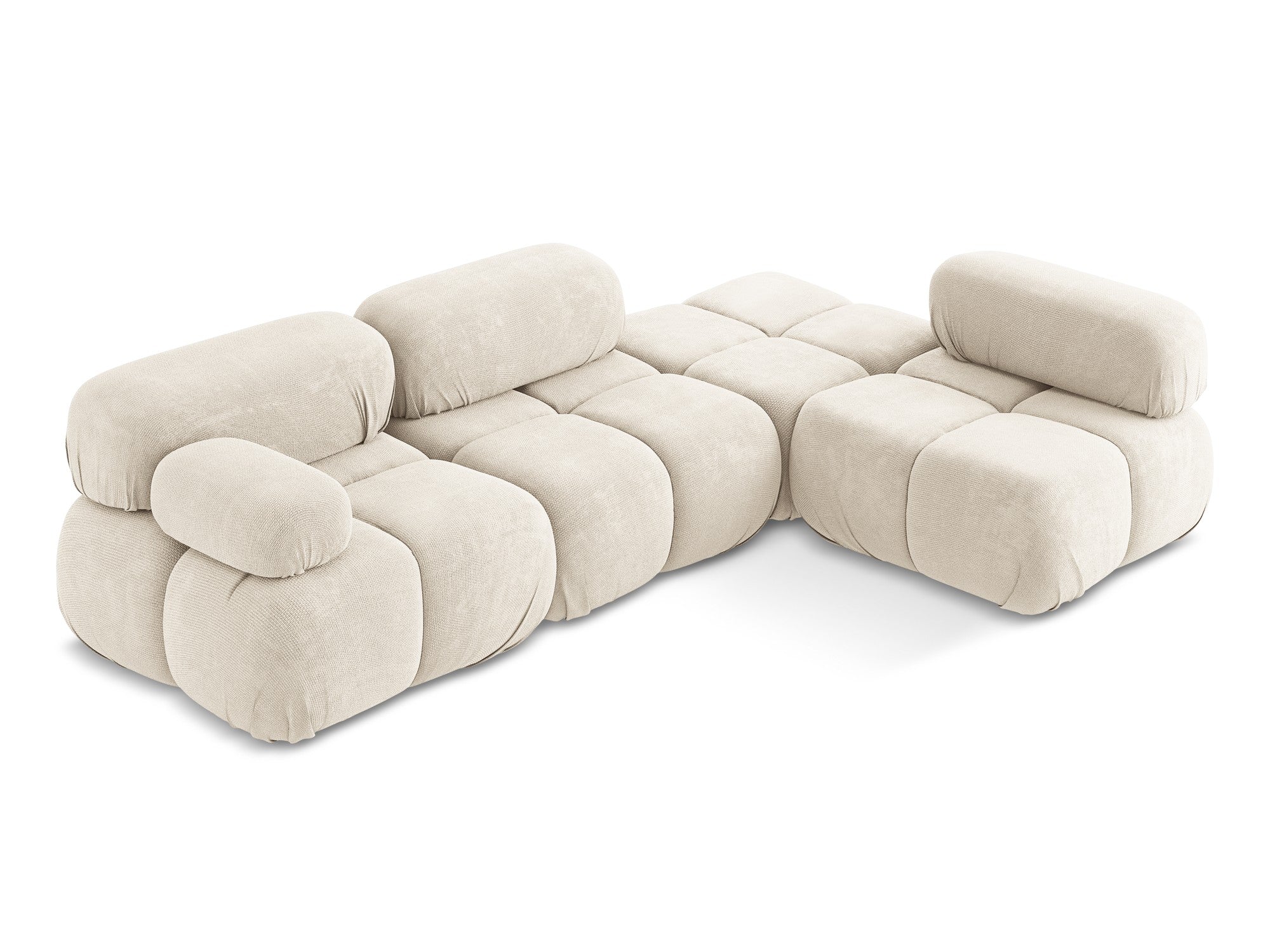 Right-facing modular corner sofa LOKUA light beige chenille