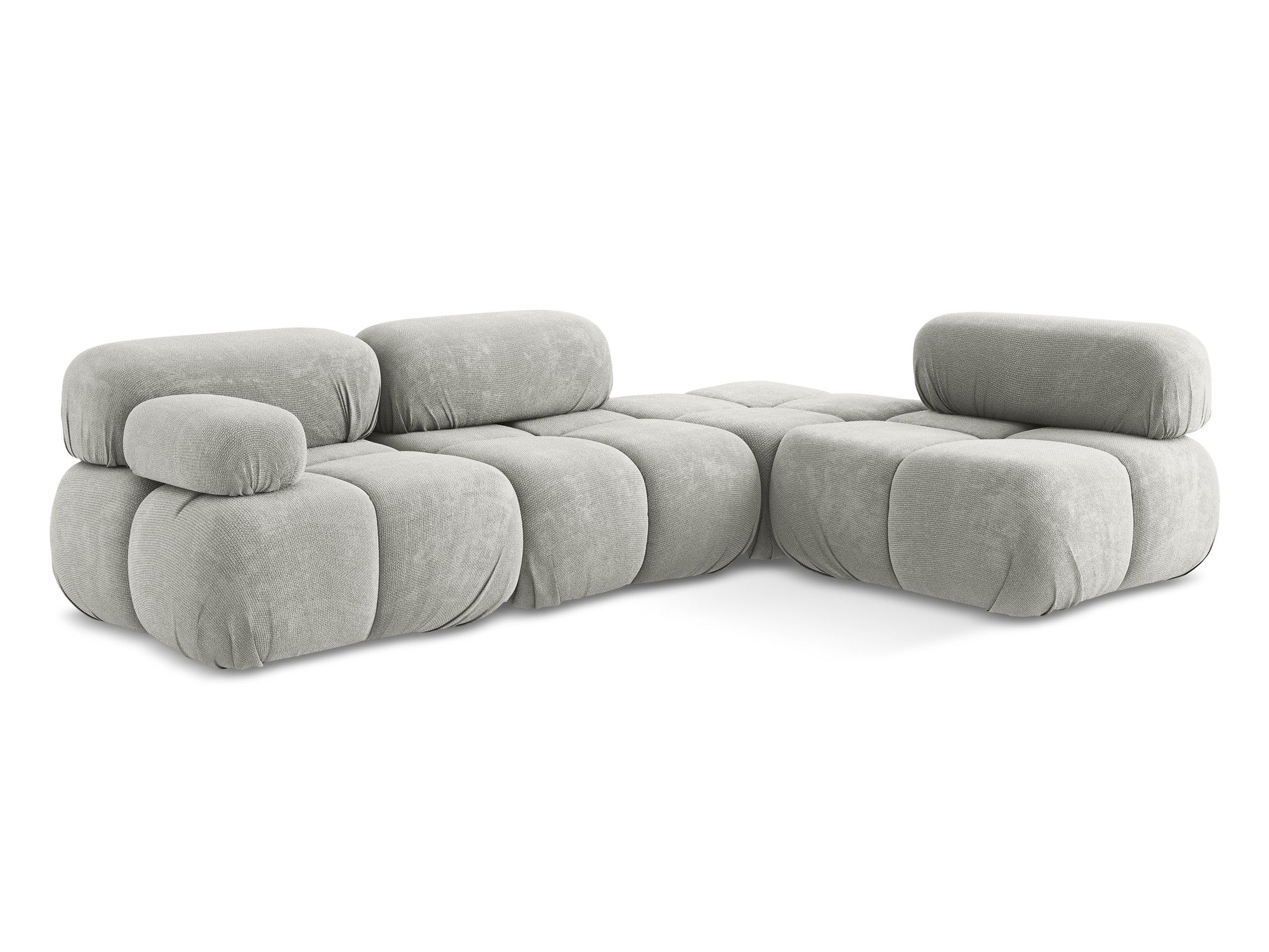 Rechtsseitige modulare Eckcouch LOKUA hellgrau Chenille