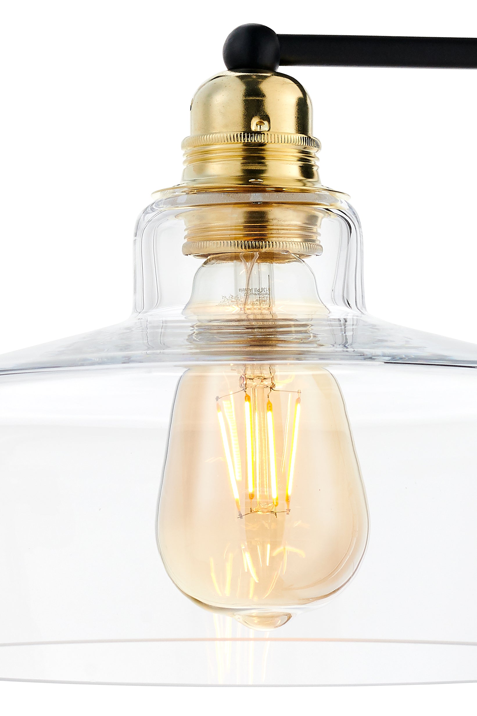 Wandlamp LONGIS III transparant met zwart en goud