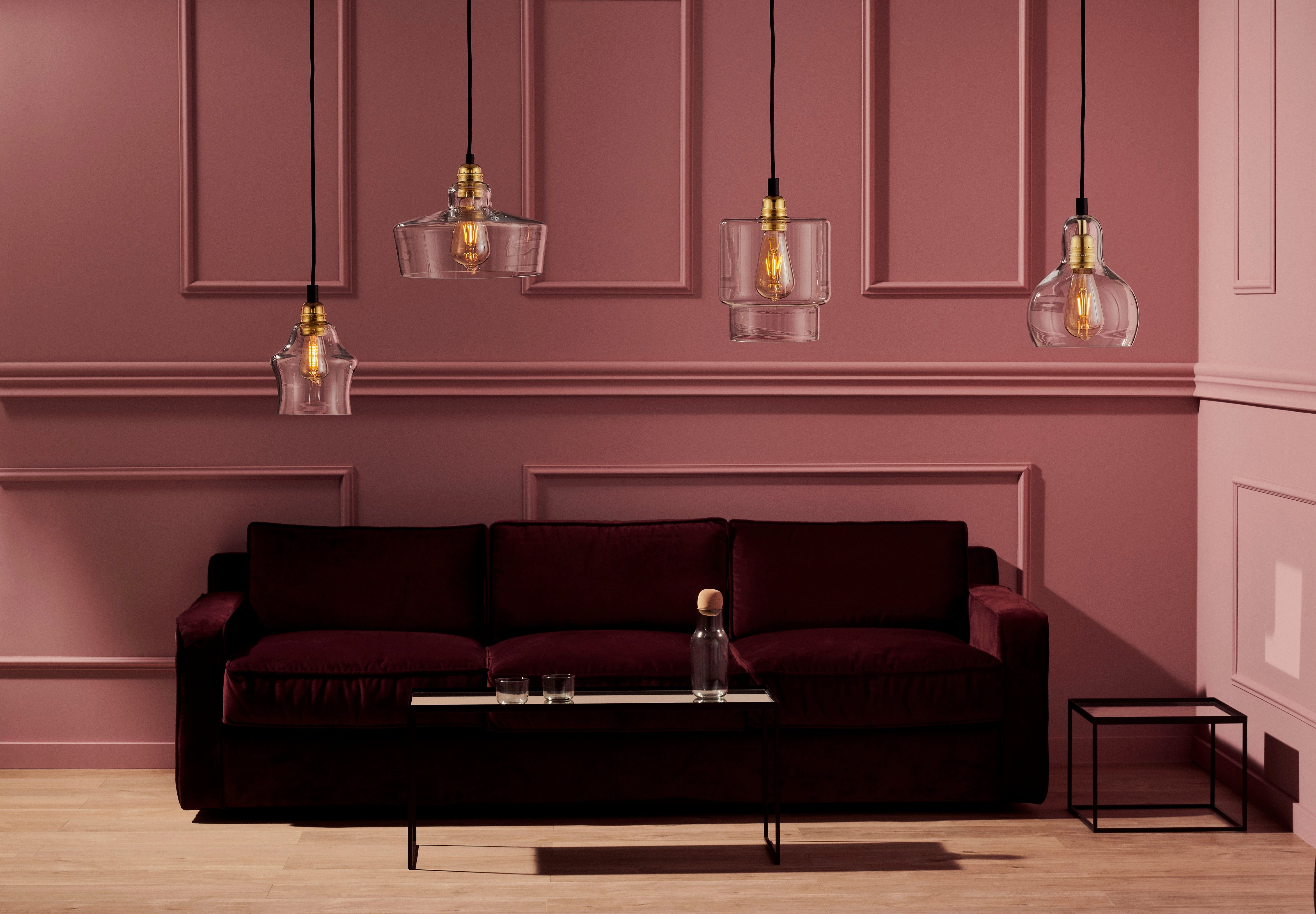 Hanglamp LONGIS IV transparant met goud