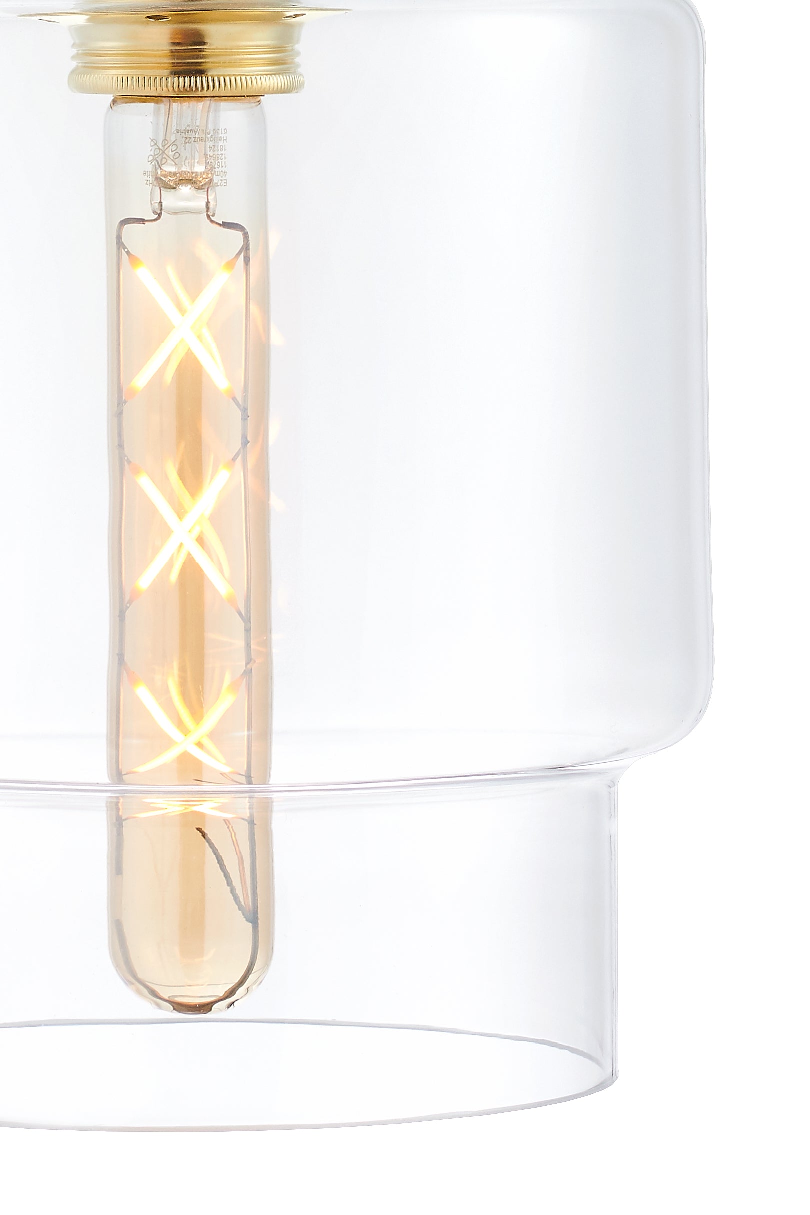 Hanglamp LONGIS IV transparant met goud