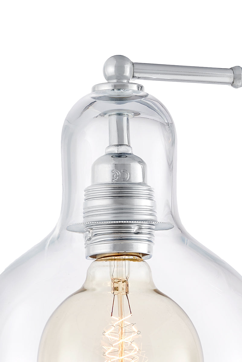 LONGIS I wall lamp transparent with shiny chrome