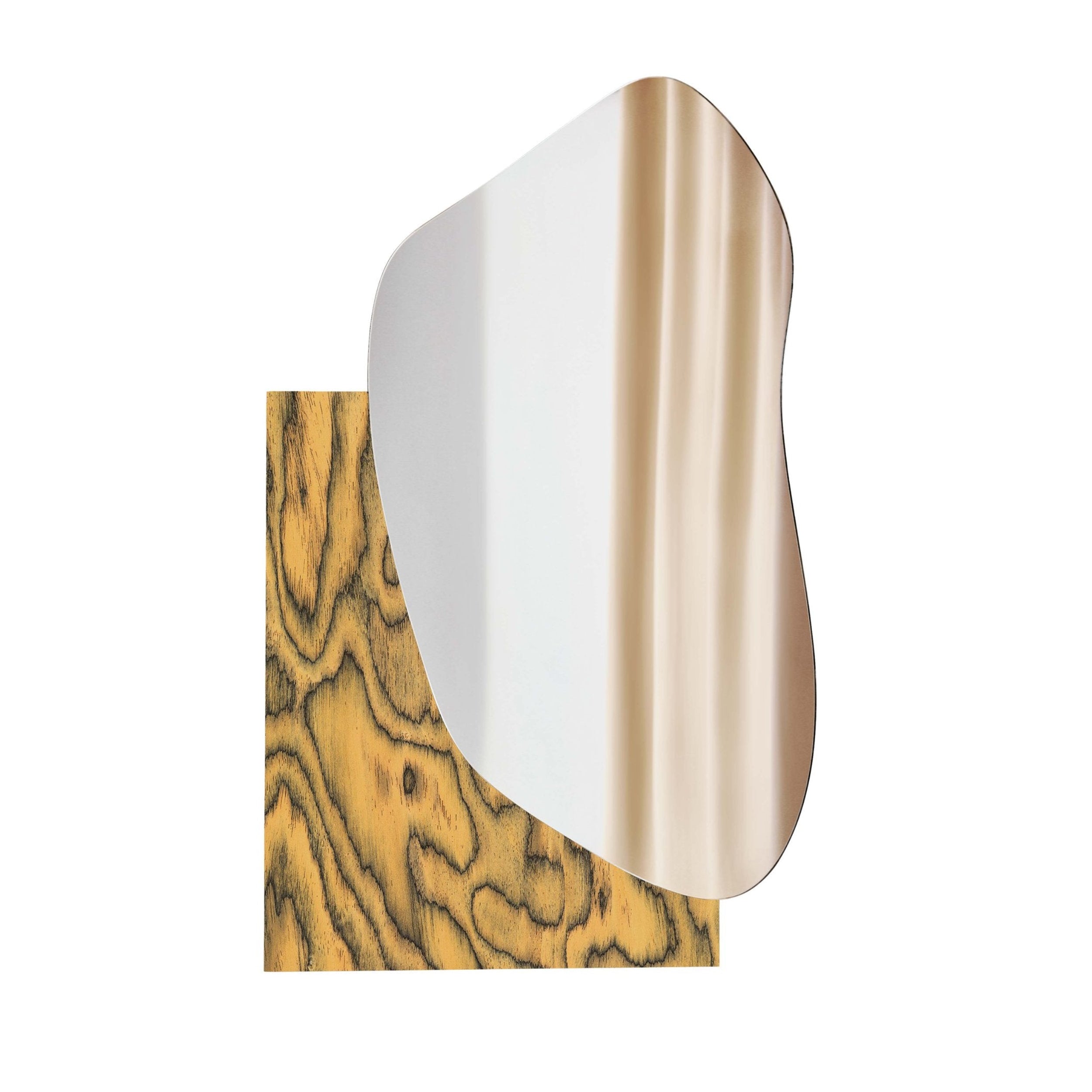 Lustro LAKE 1 ALPI yellow-orange wooden veneer