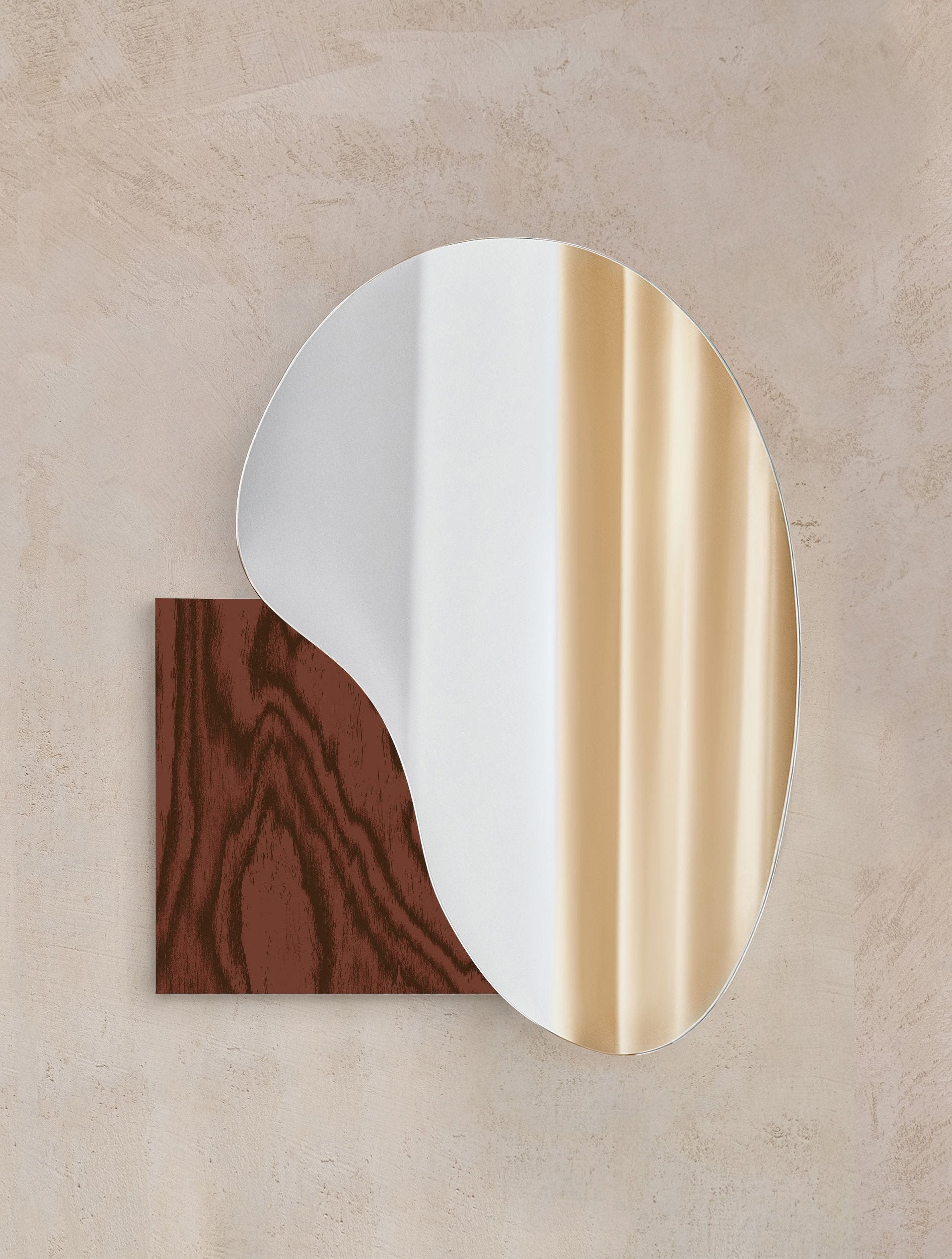 LAKE 4 ALPS Mirror yellow-orange wooden veneer