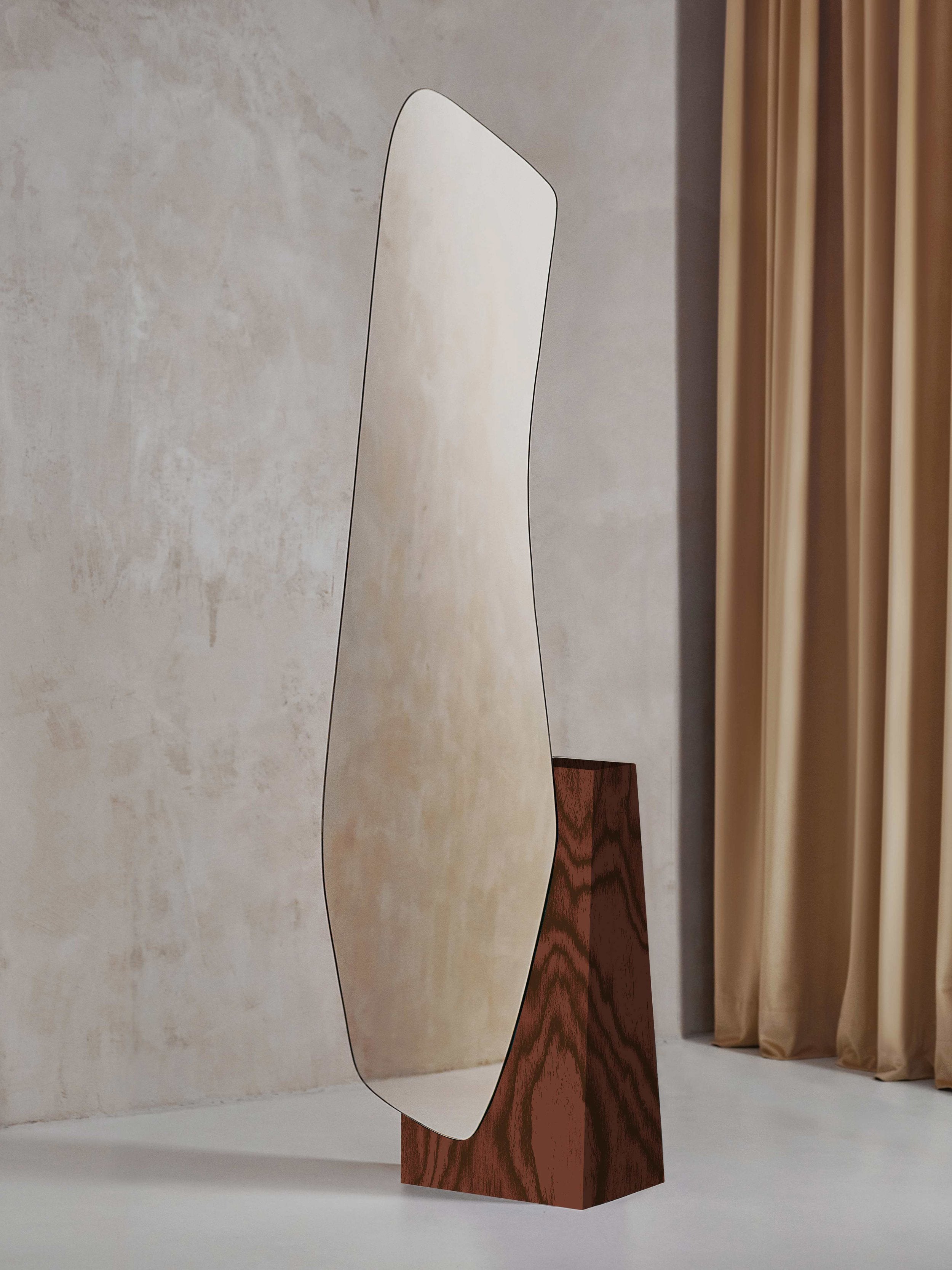 Lustro vloermodel LAKE 5 ALPI grijs houten fineer