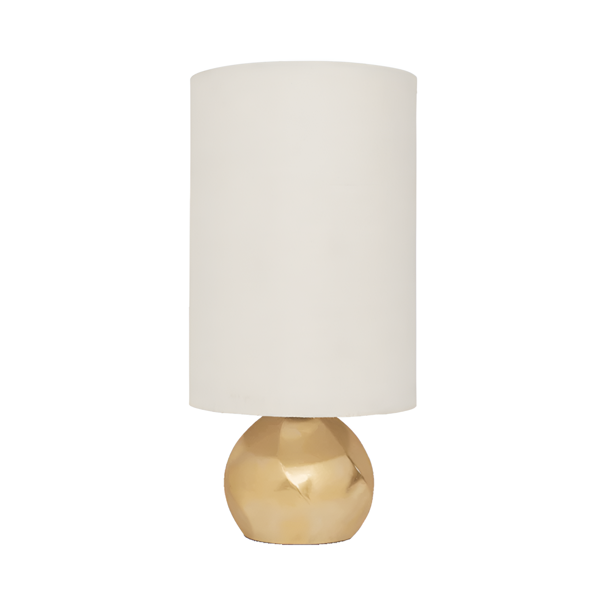 Table lamp of a cotton lampshade with a golden base