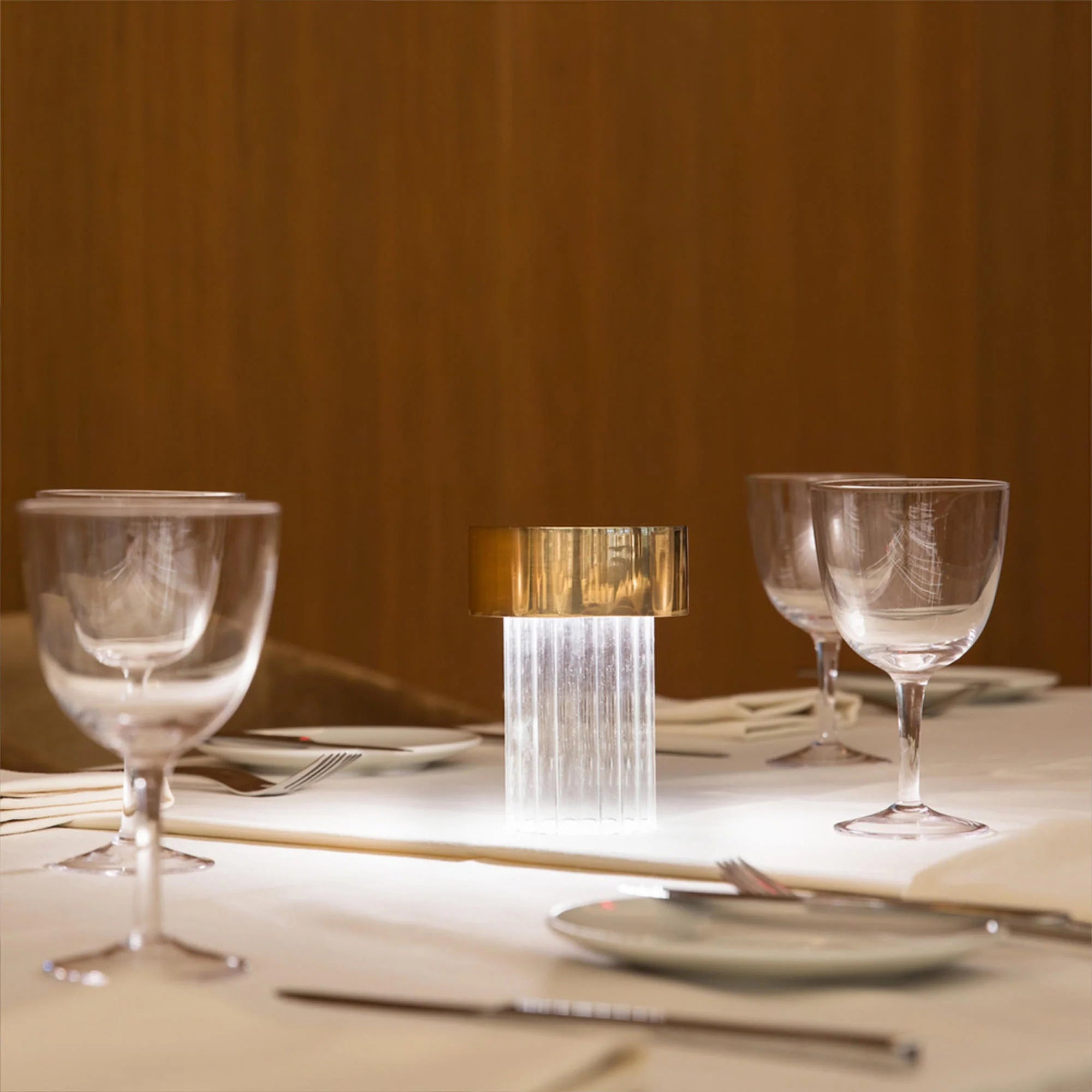 LAST ORDER FLUTED Portable Lamp in Brass