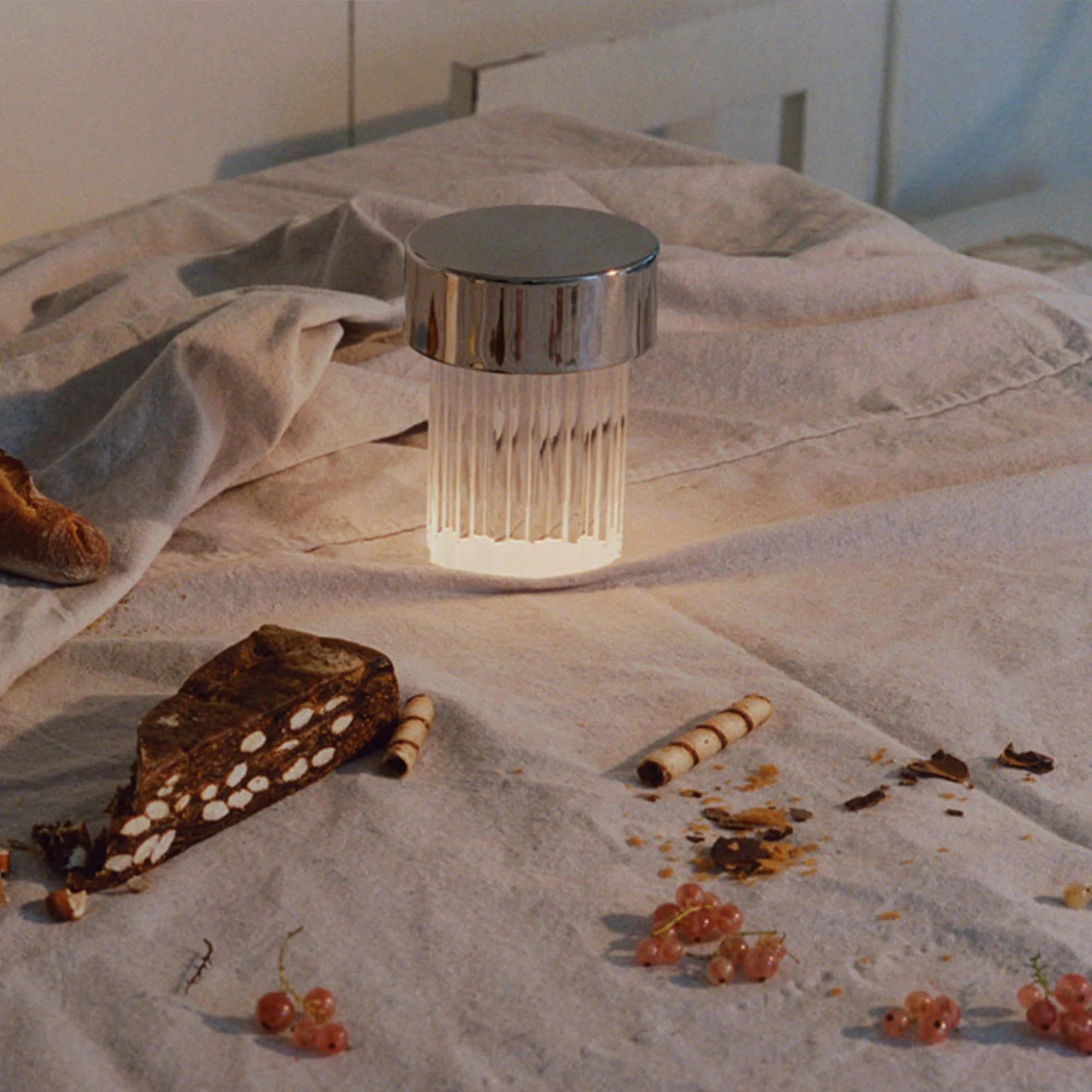 Tragbare Lampe LAST ORDER FLUTED silber