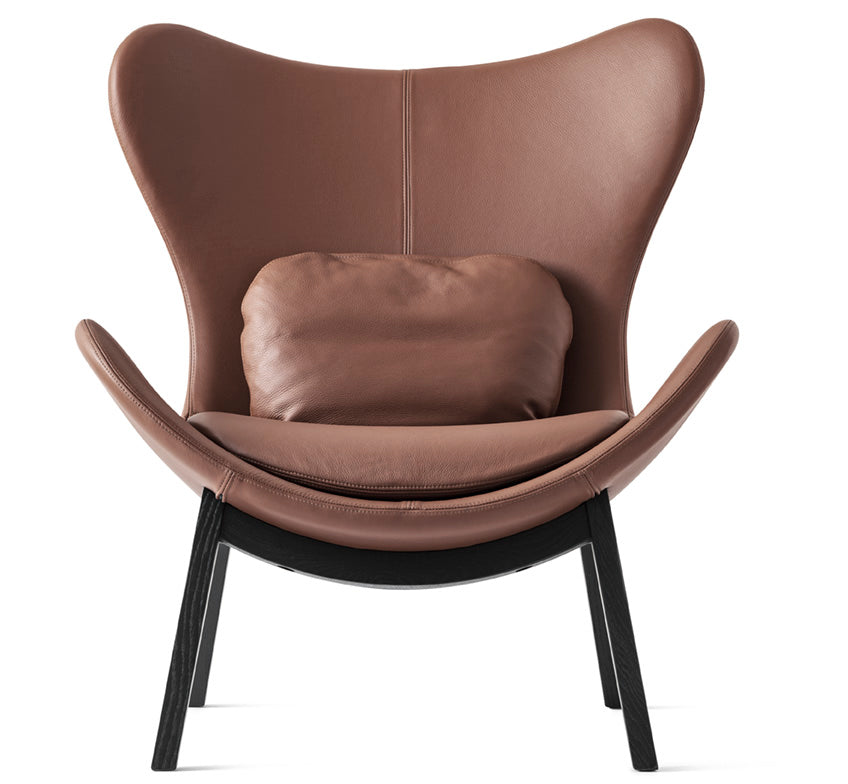 Fotel LAZY gestoffeerd met een zwarte houten basis