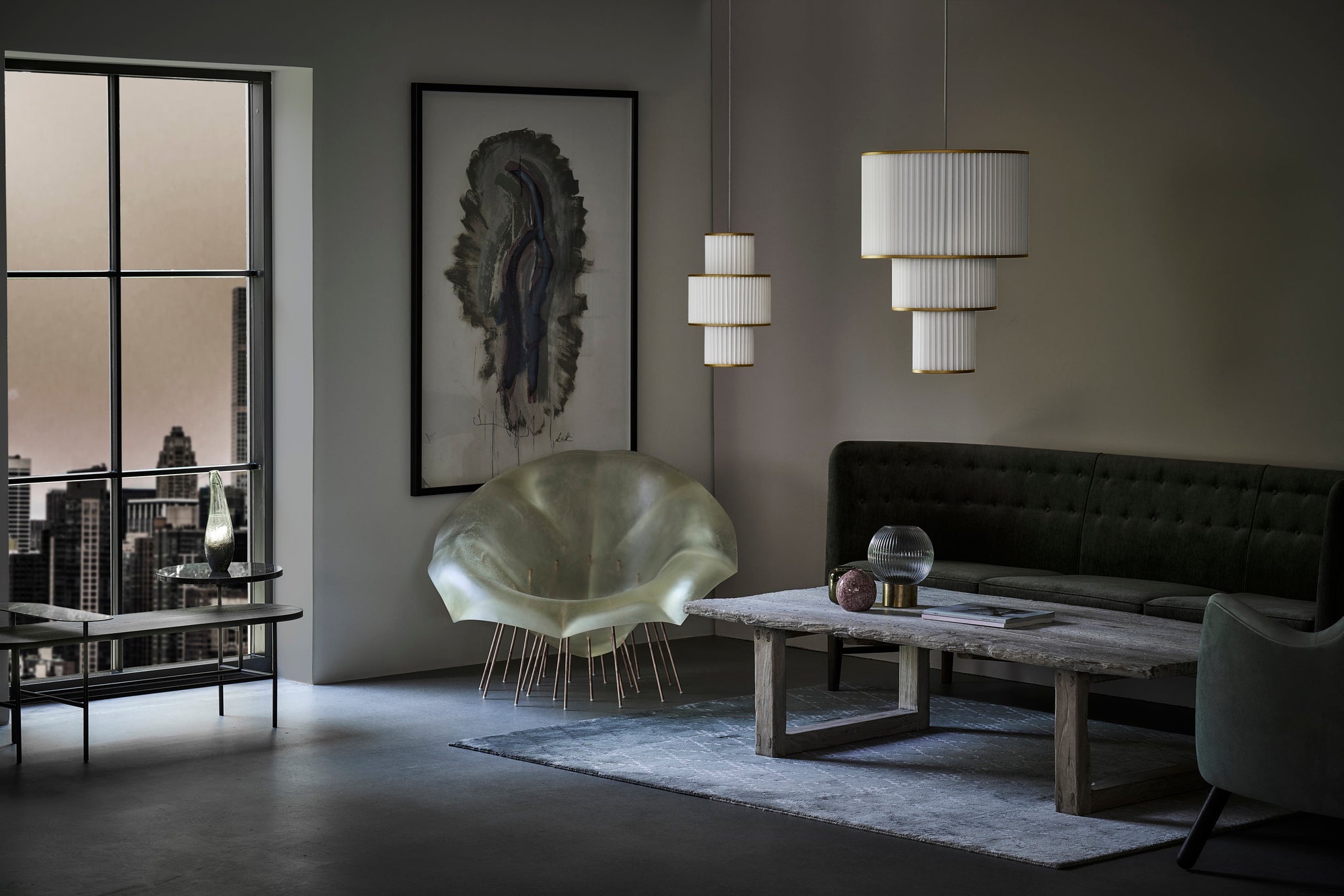 Hanglamp MODEL 111 PLIVELLO wit met goud