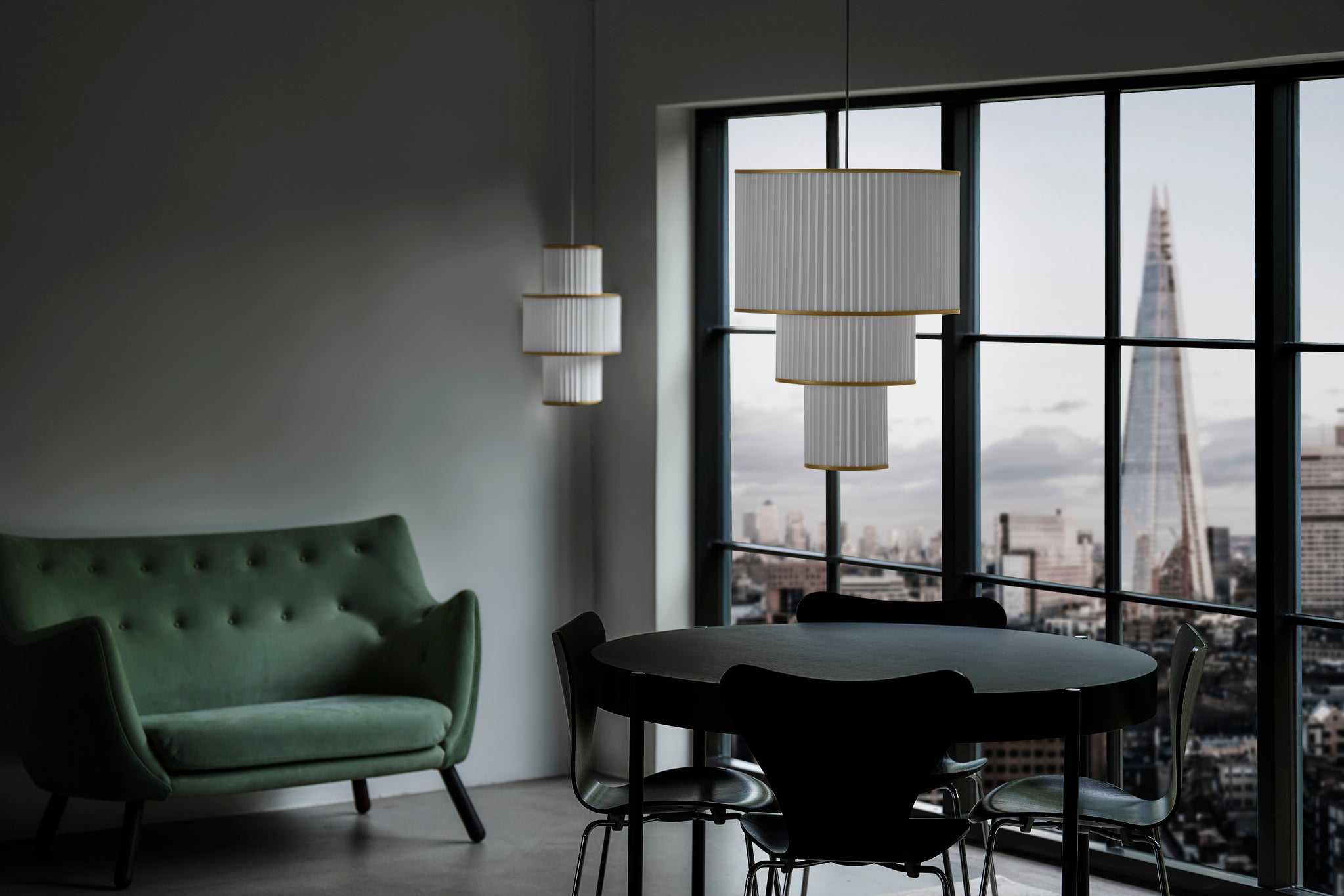 Pendelleuchte MODELL 112 PLIVELLO weiß mit Gold