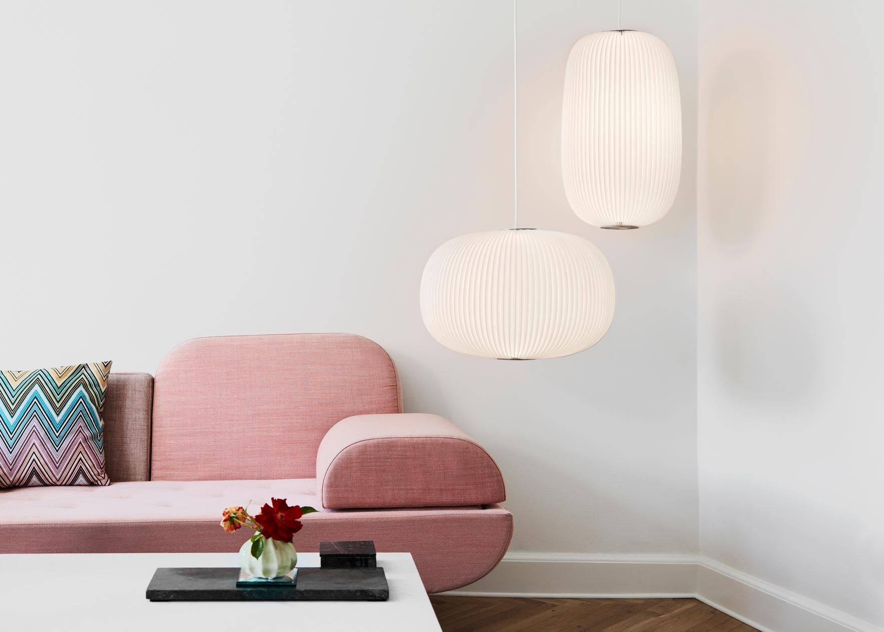 Hanglamp MODEL 133 LAMELLA 2 wit met gouden afwerking