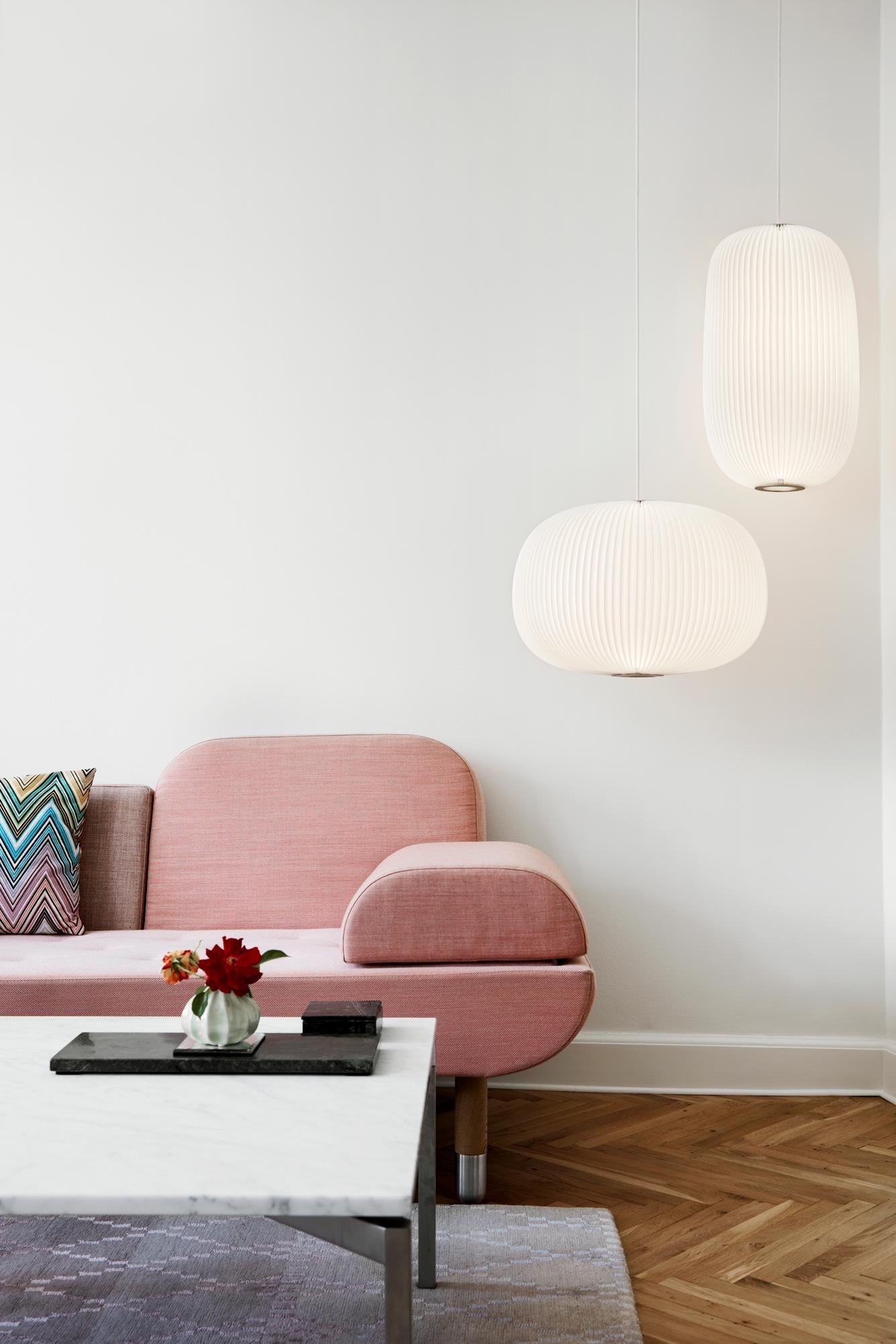 Hanglamp MODEL 133 LAMELLA 2 wit met gouden afwerking