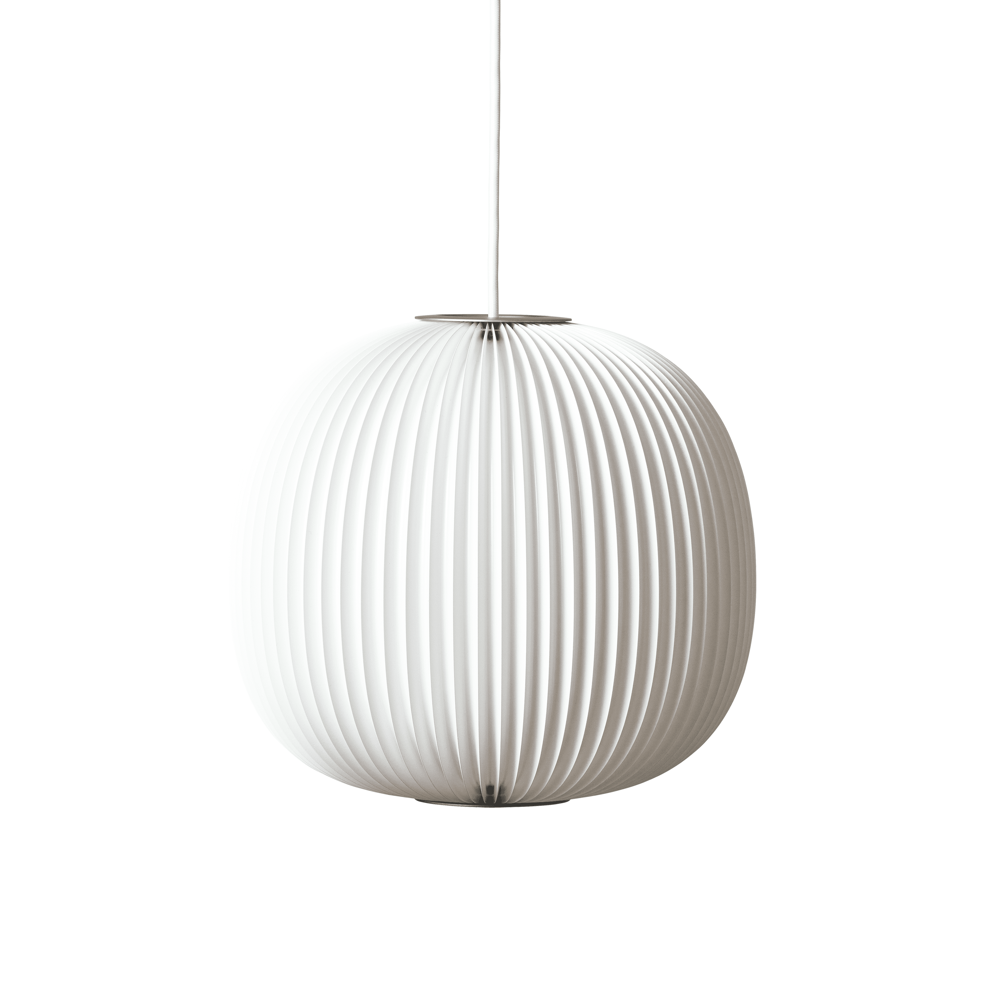 Hanglamp MODEL 134 LAMELLA 3 wit met zilveren afwerking