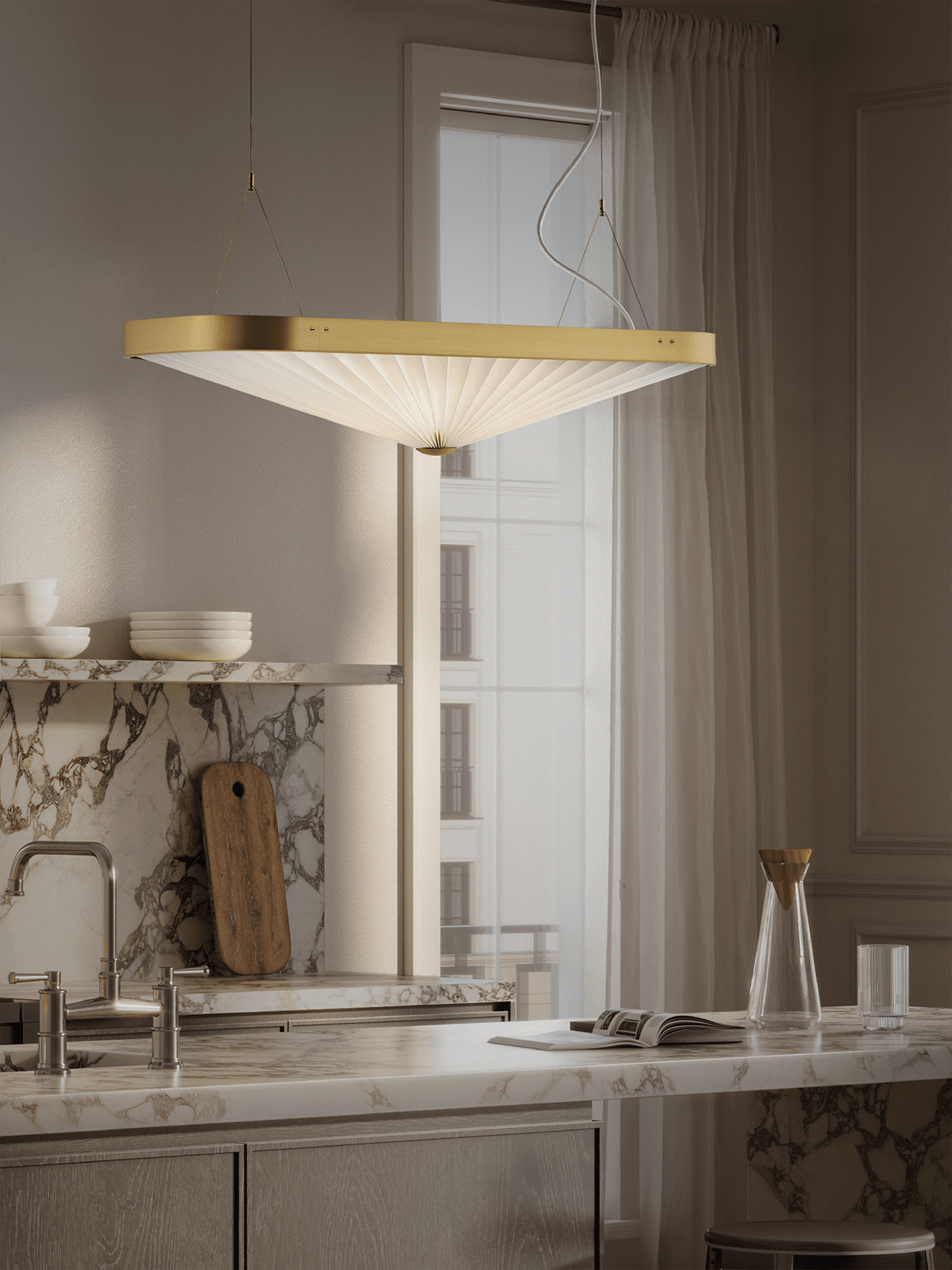 Hanglamp MODEL 197 CELINE wit met goud