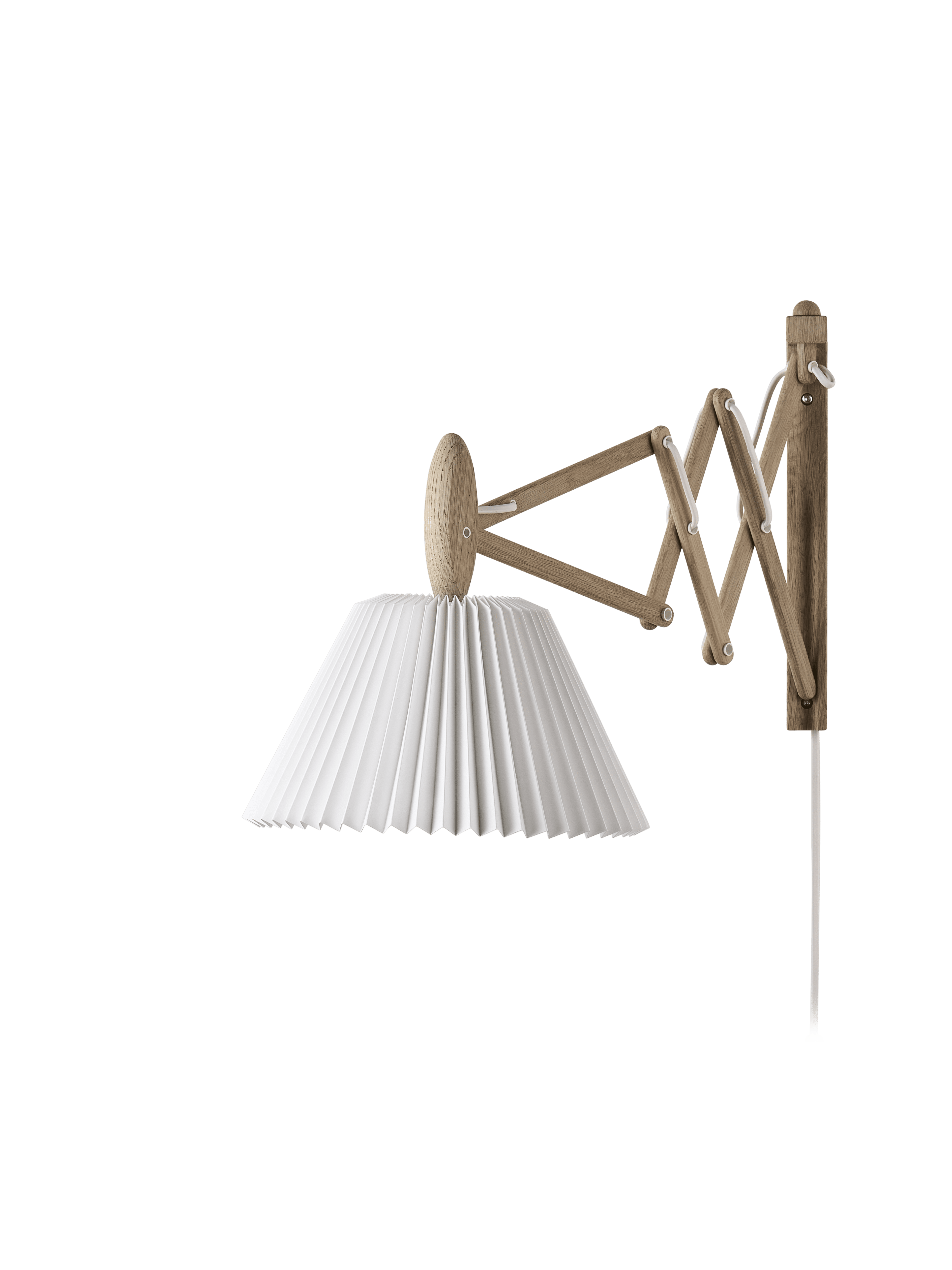 Wandleuchte MODELL 223 2/17 SAX weiß mit heller Eichenbasis