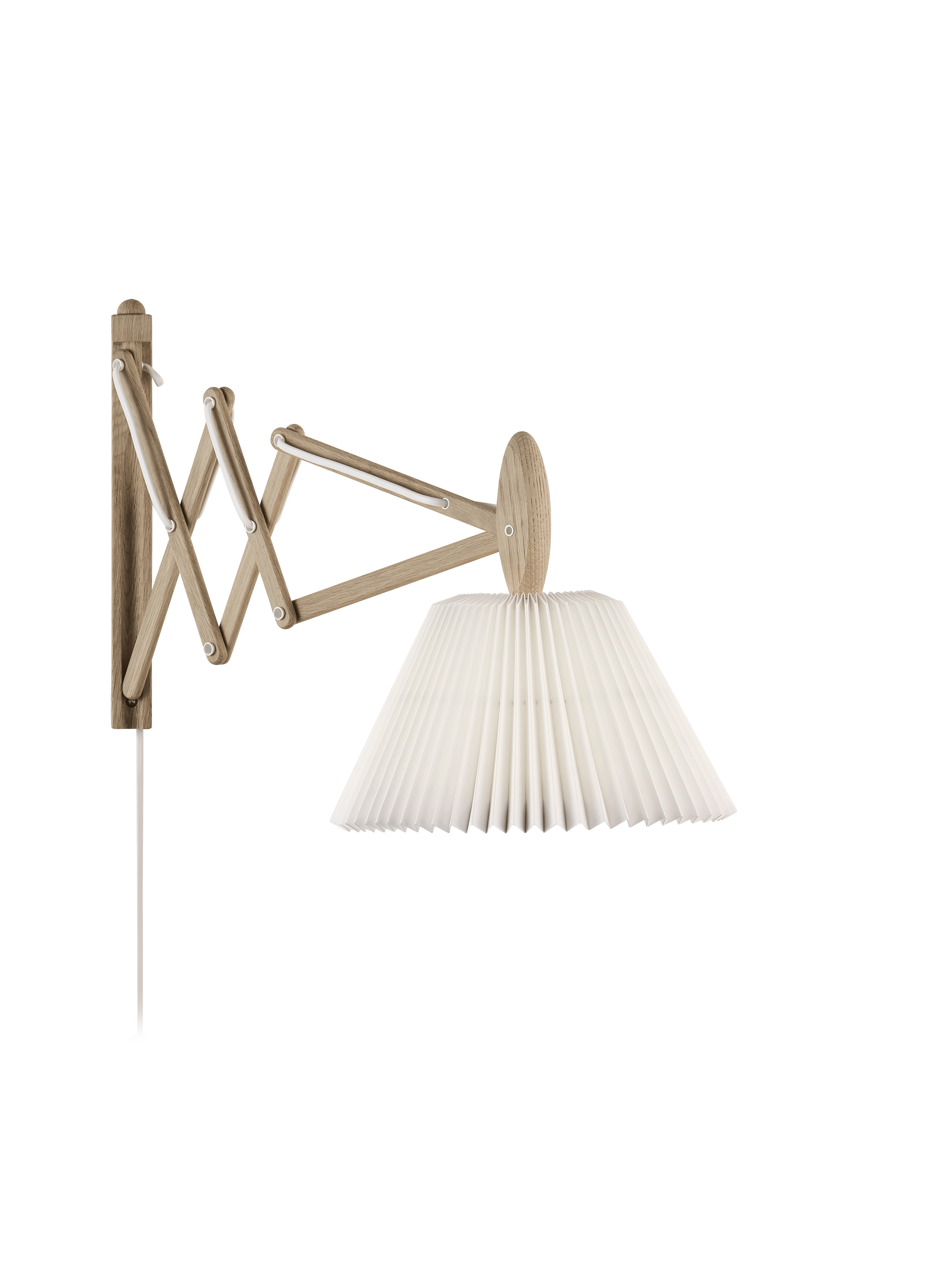 Wandleuchte MODELL 223 2/17 SAX weiß mit heller Eichenbasis
