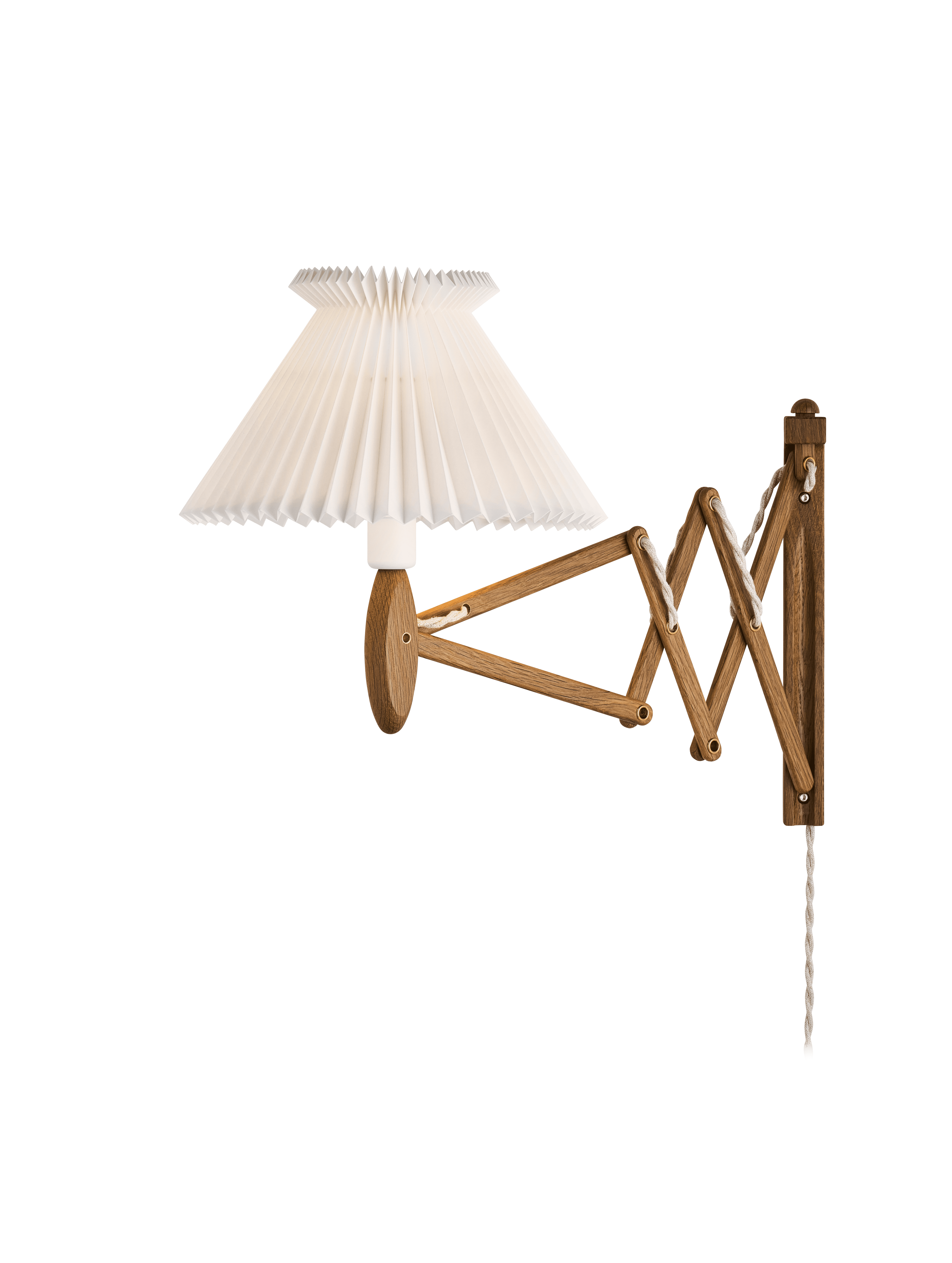 Wandlamp MODEL 224 6/21 SAX ANNIVERSARY wit met een donkere eiken basis