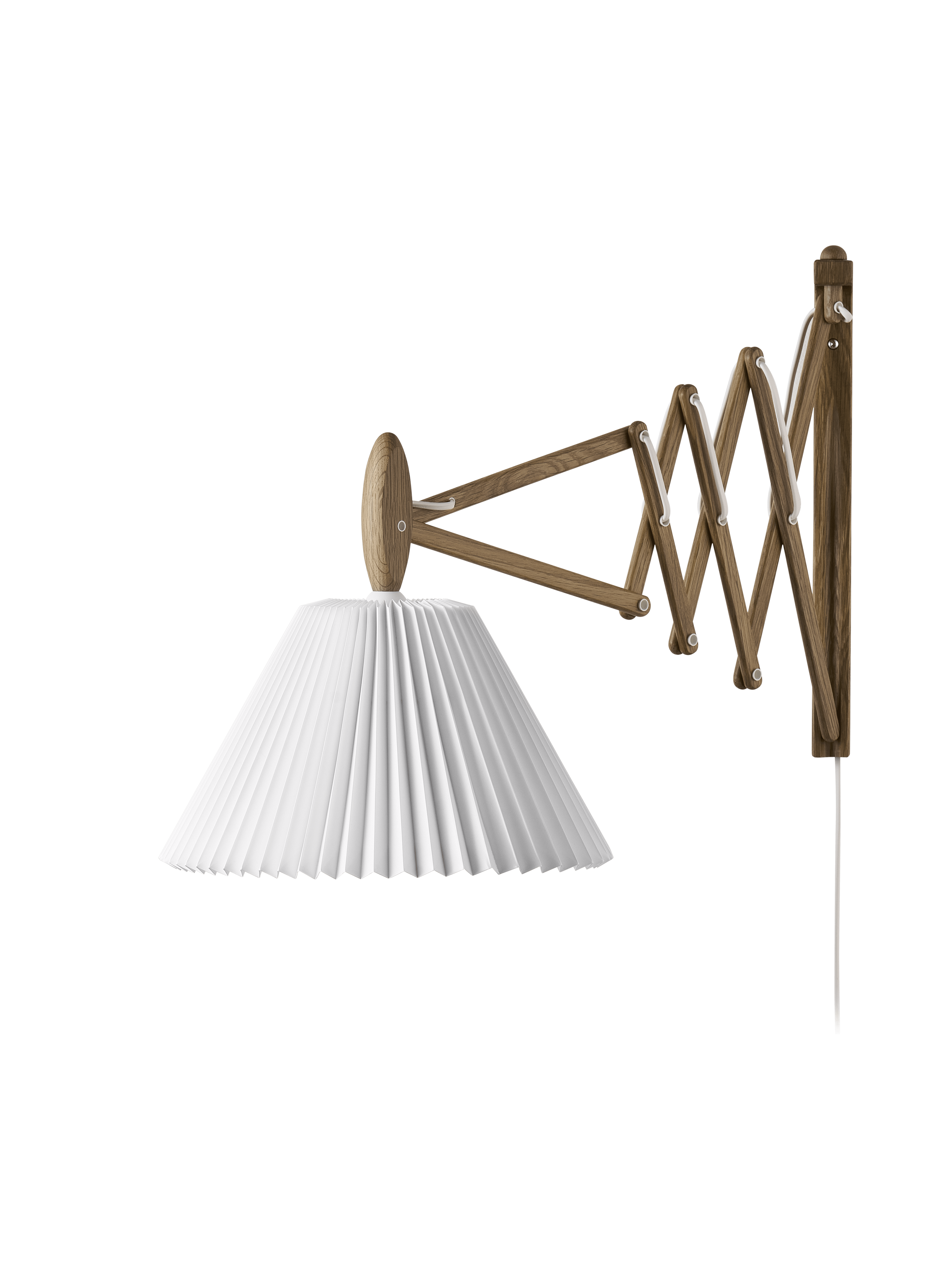 Wandleuchte MODELL 233 2/21 SAX weiß mit dunklem Eichenfuß