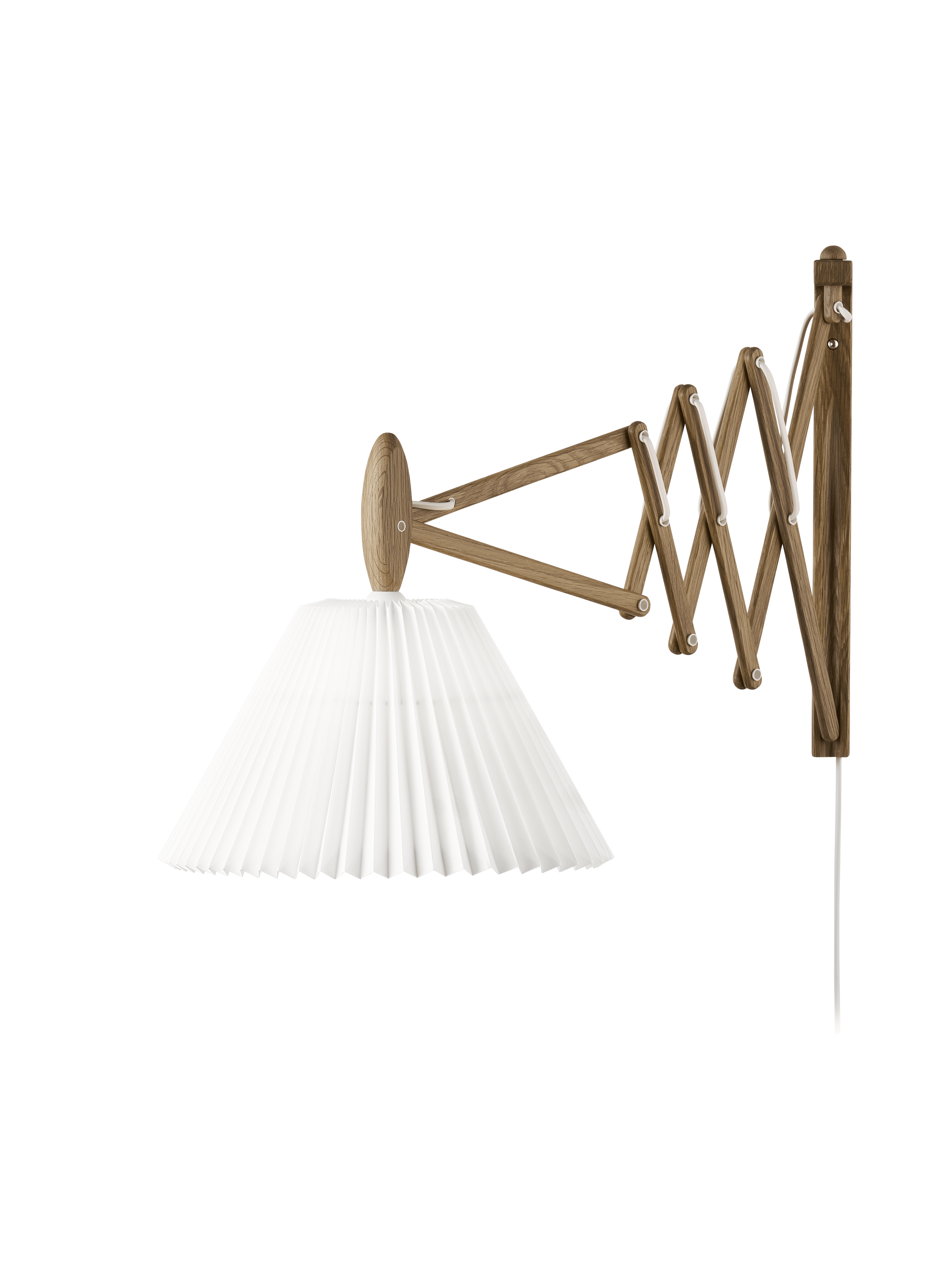 Wandleuchte MODELL 233 2/21 SAX weiß mit dunklem Eichenfuß