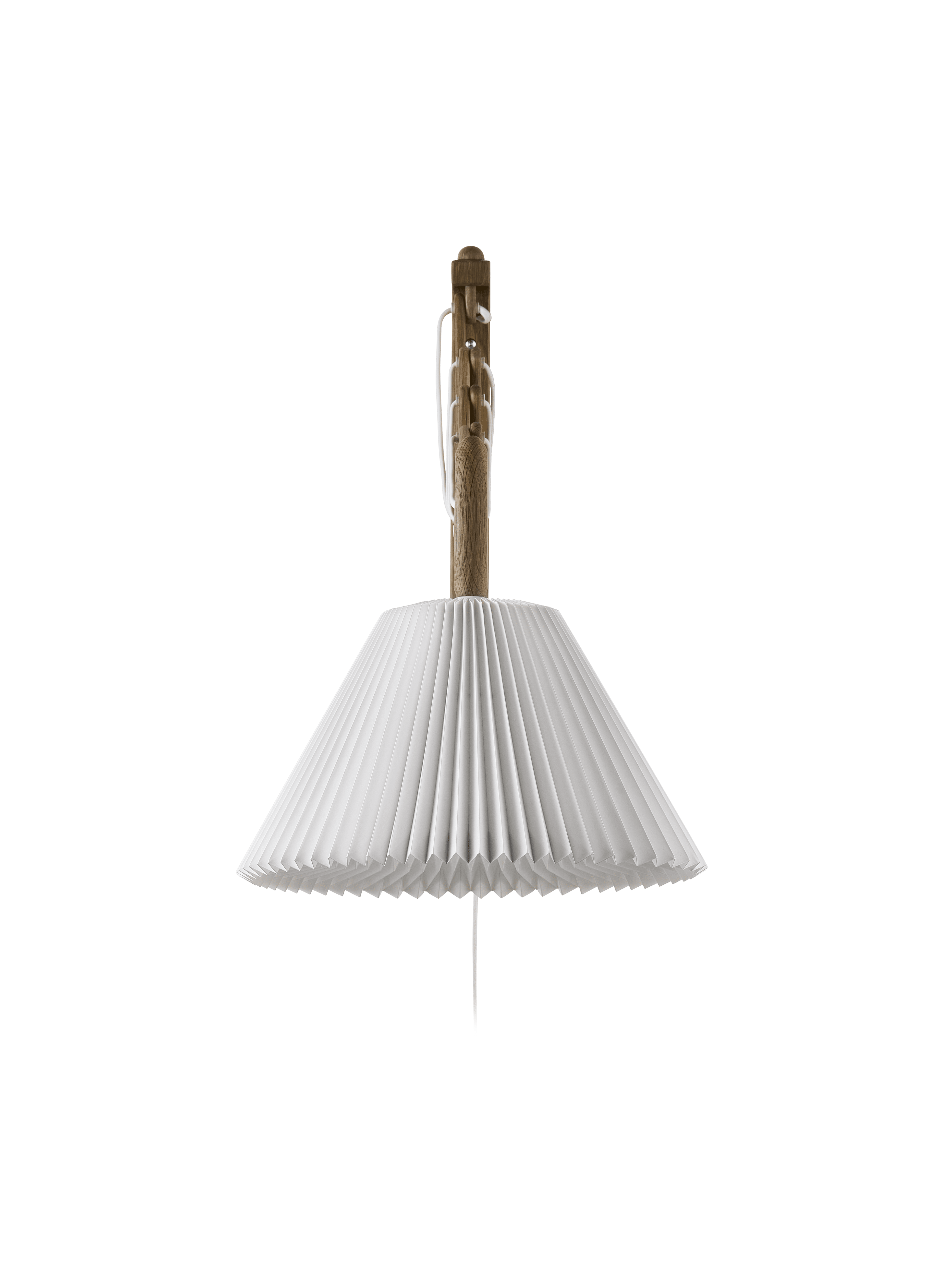 Wandleuchte MODELL 233 2/21 SAX weiß mit dunklem Eichenfuß