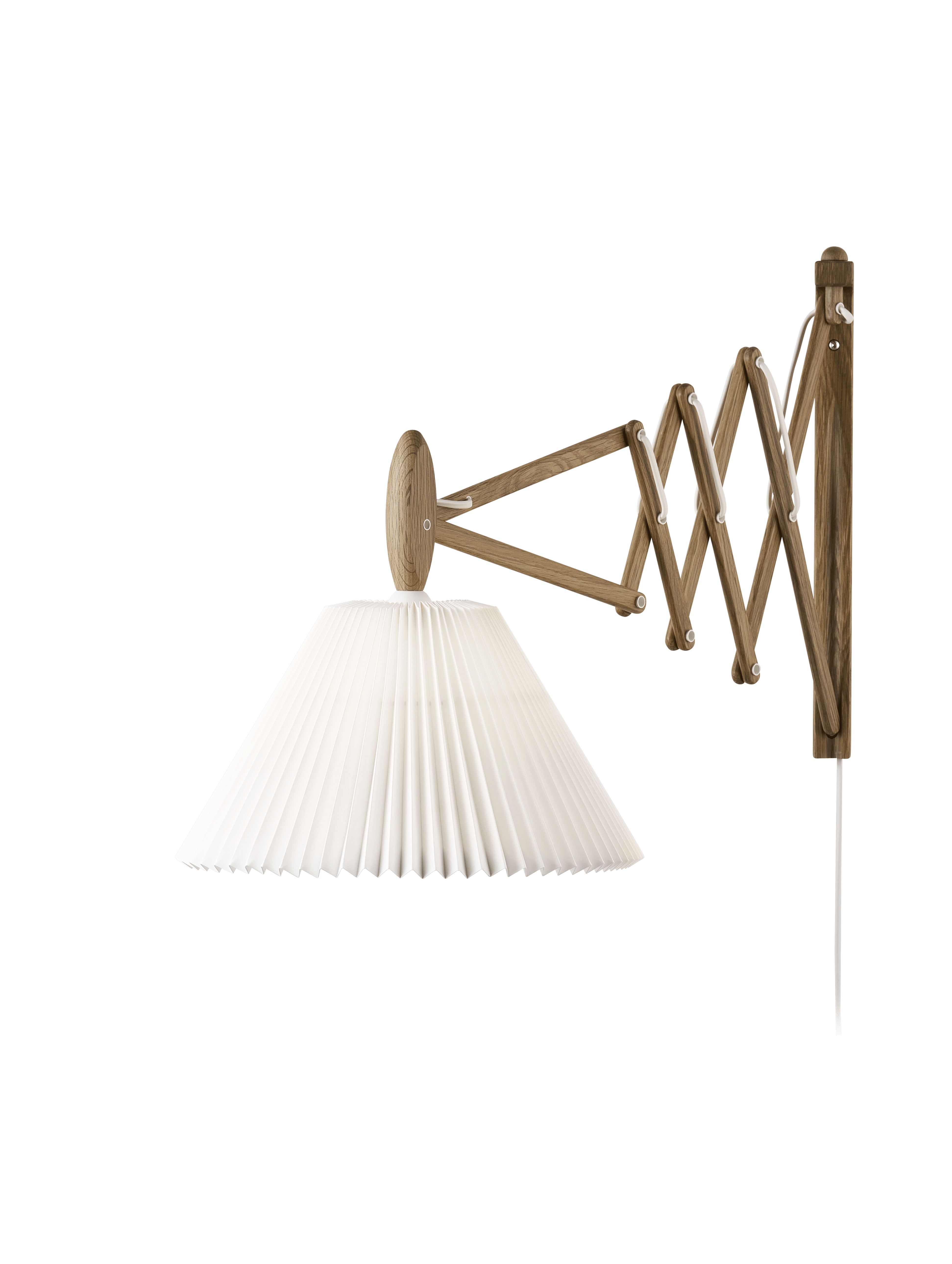 Wandleuchte MODELL 233 2/21 SAX weiß mit dunklem Eichenfuß