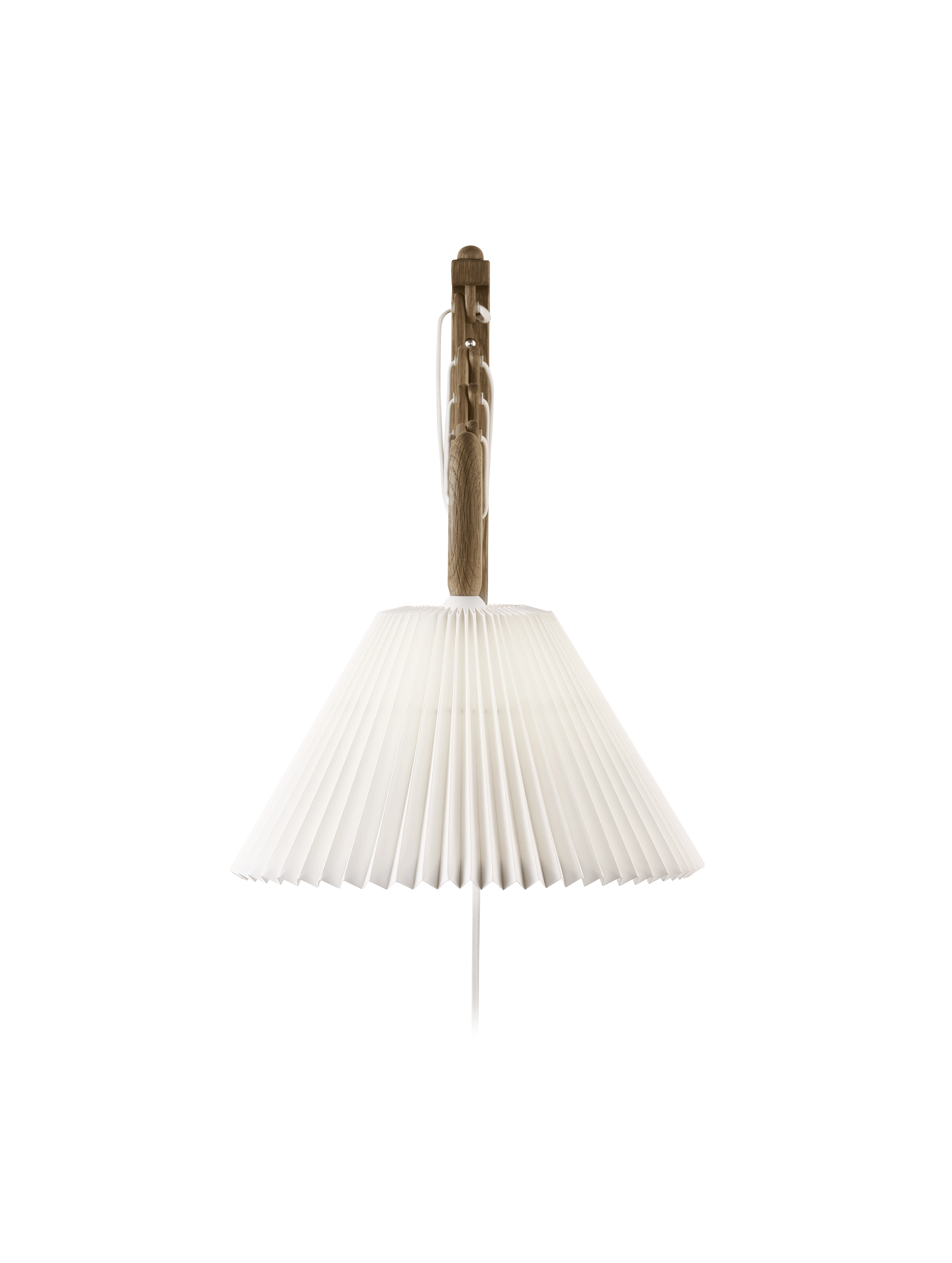 Wandleuchte MODELL 233 2/21 SAX weiß mit dunklem Eichenfuß