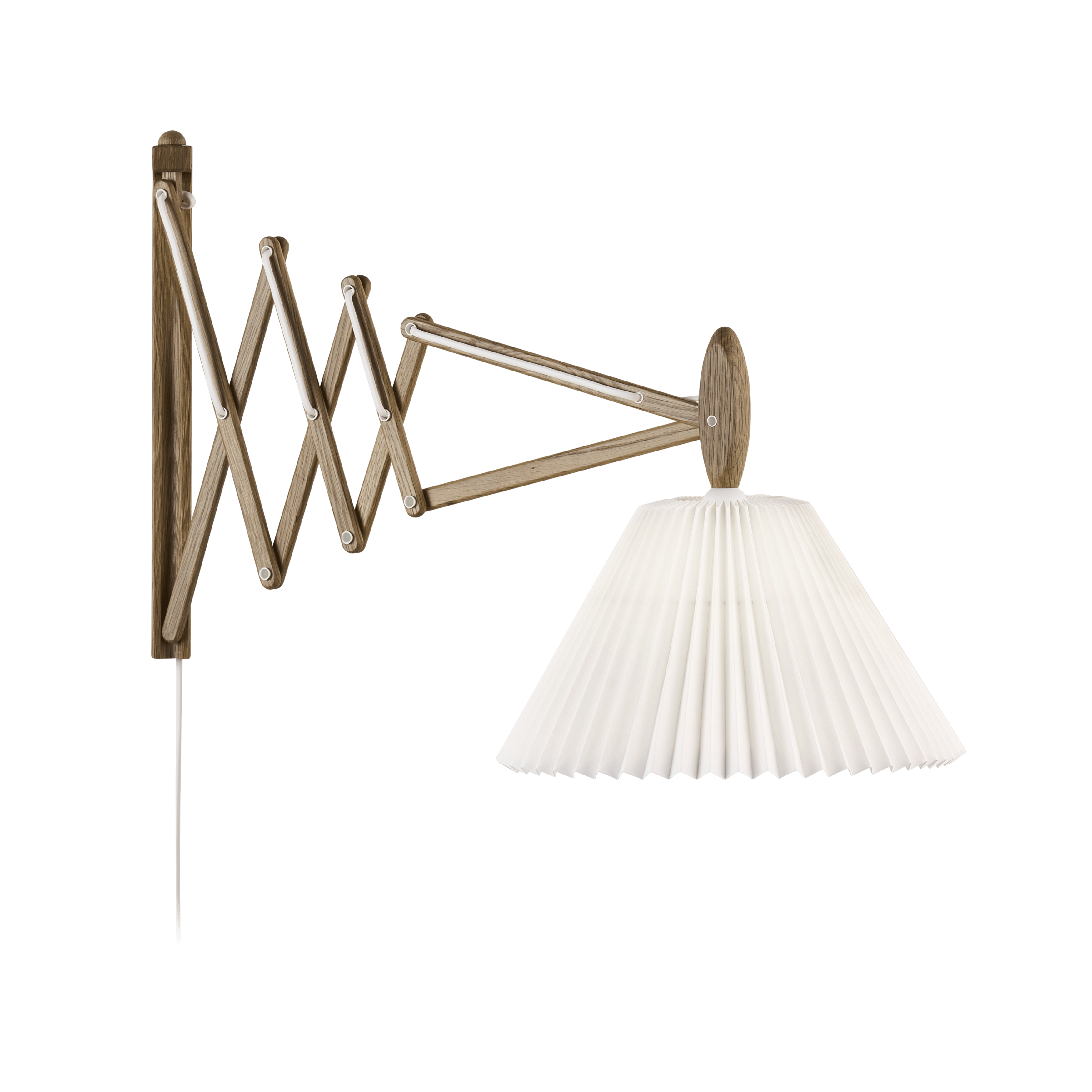 Wandleuchte MODELL 233 2/21 SAX weiß mit dunklem Eichenfuß