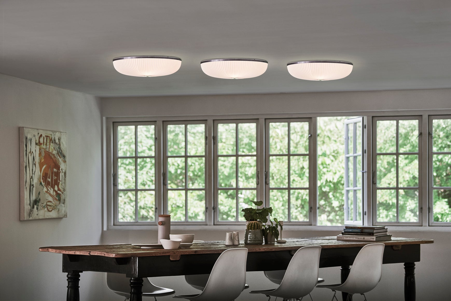 Wandlamp MODEL 236 LAMELLA wit met zilver