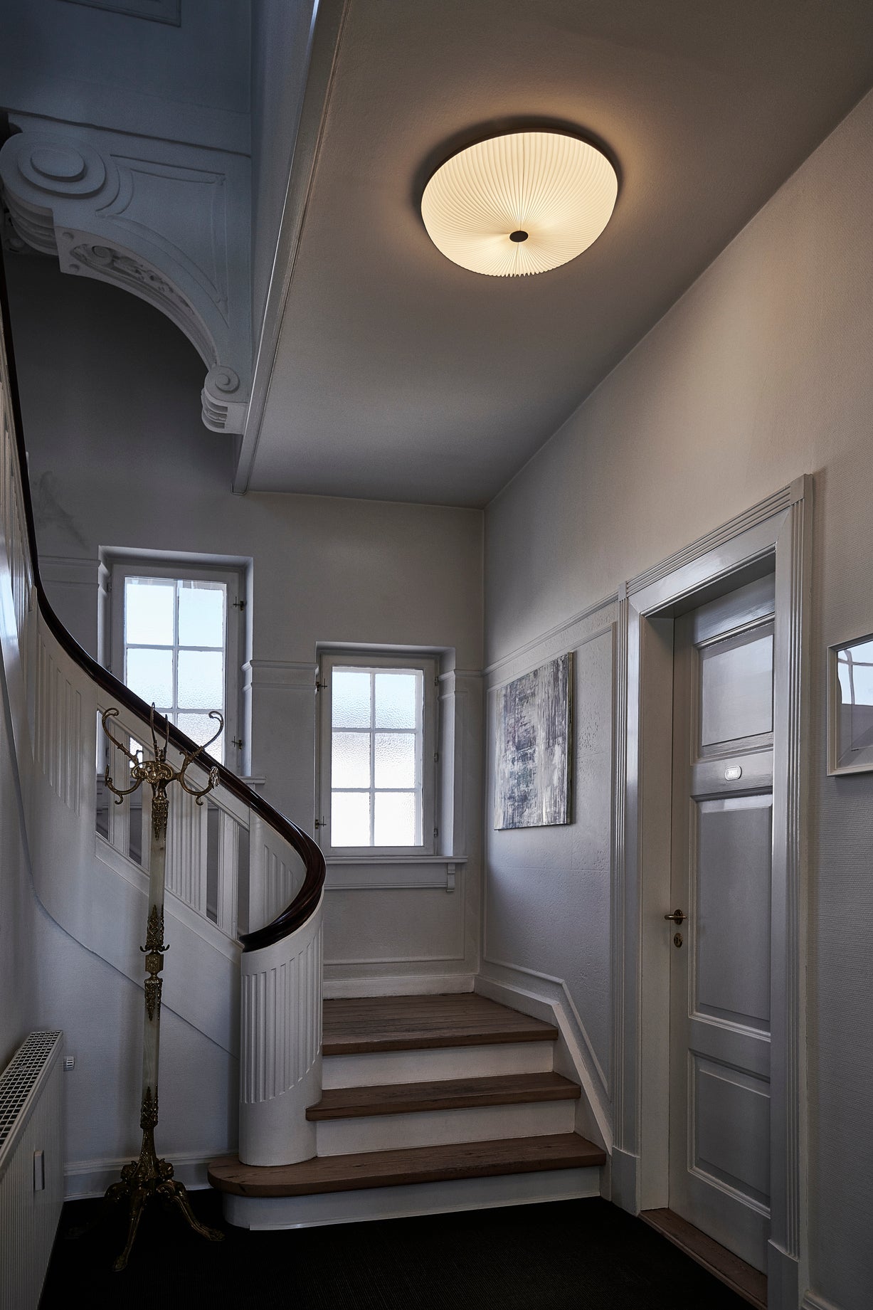 Wandlamp MODEL 235 LAMELLA wit met zilver