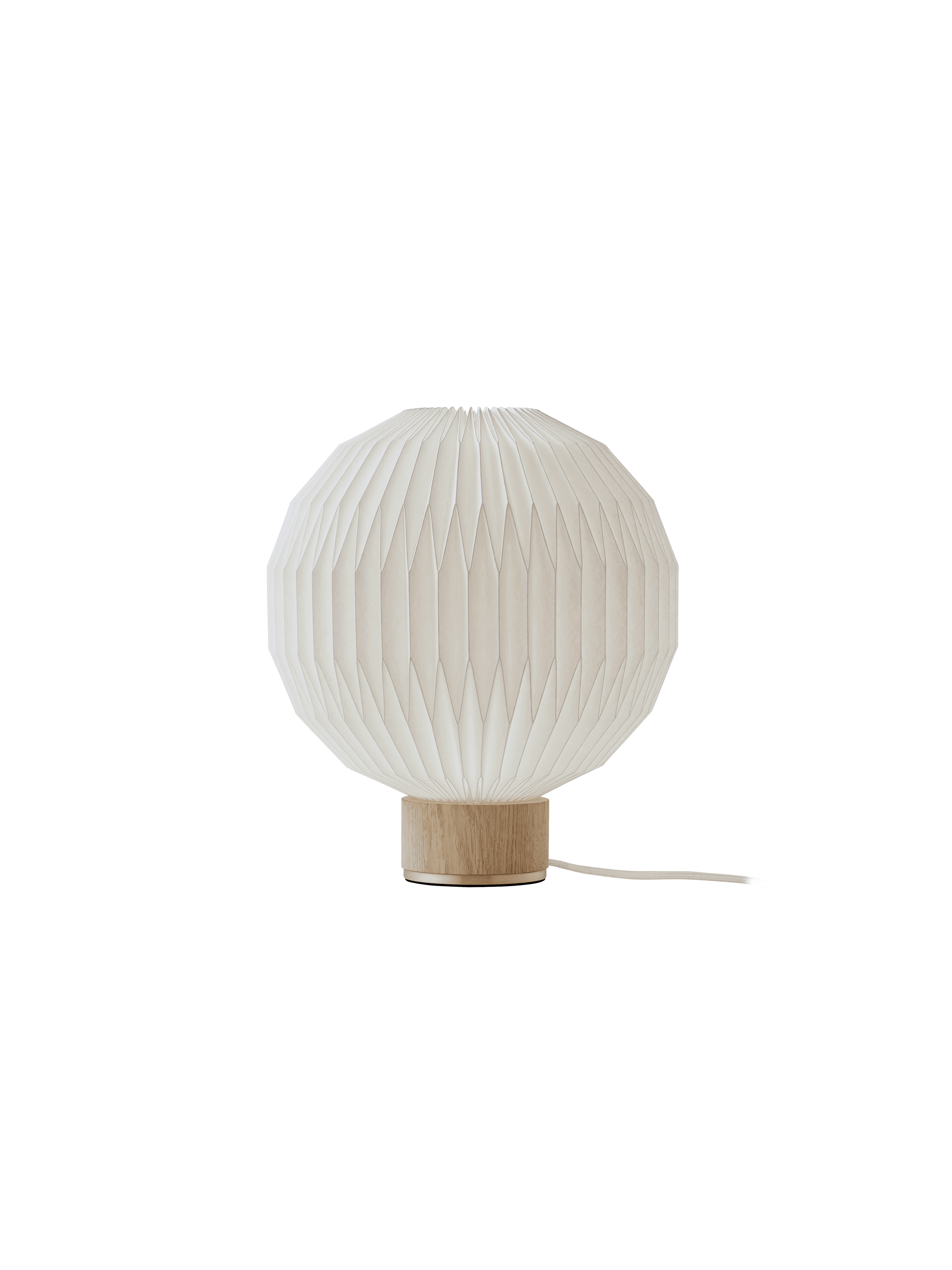 Tischlampe MODELL 375 weiß mit heller Eichenbasis