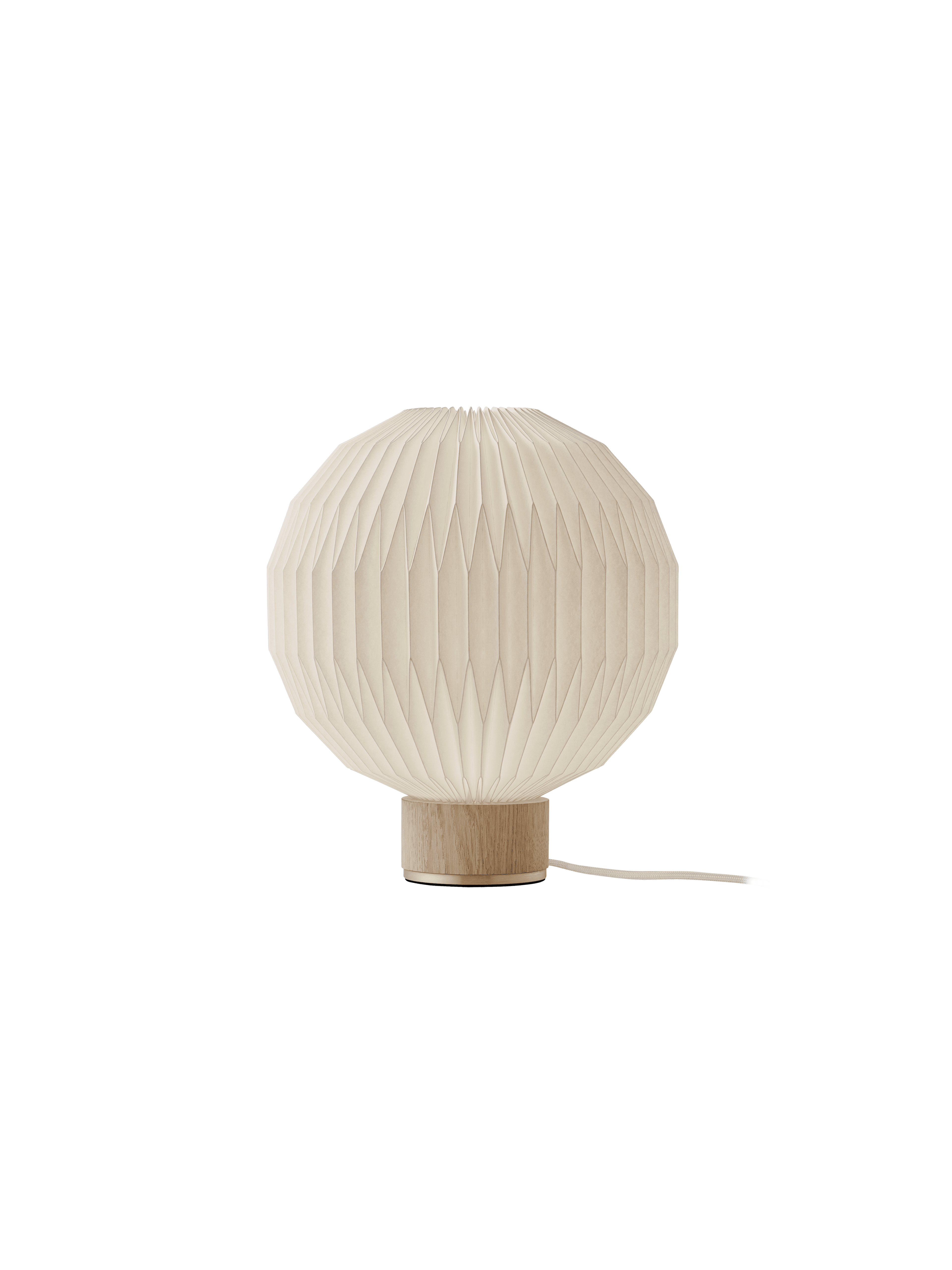 Tischlampe MODELL 375 weiß mit heller Eichenbasis