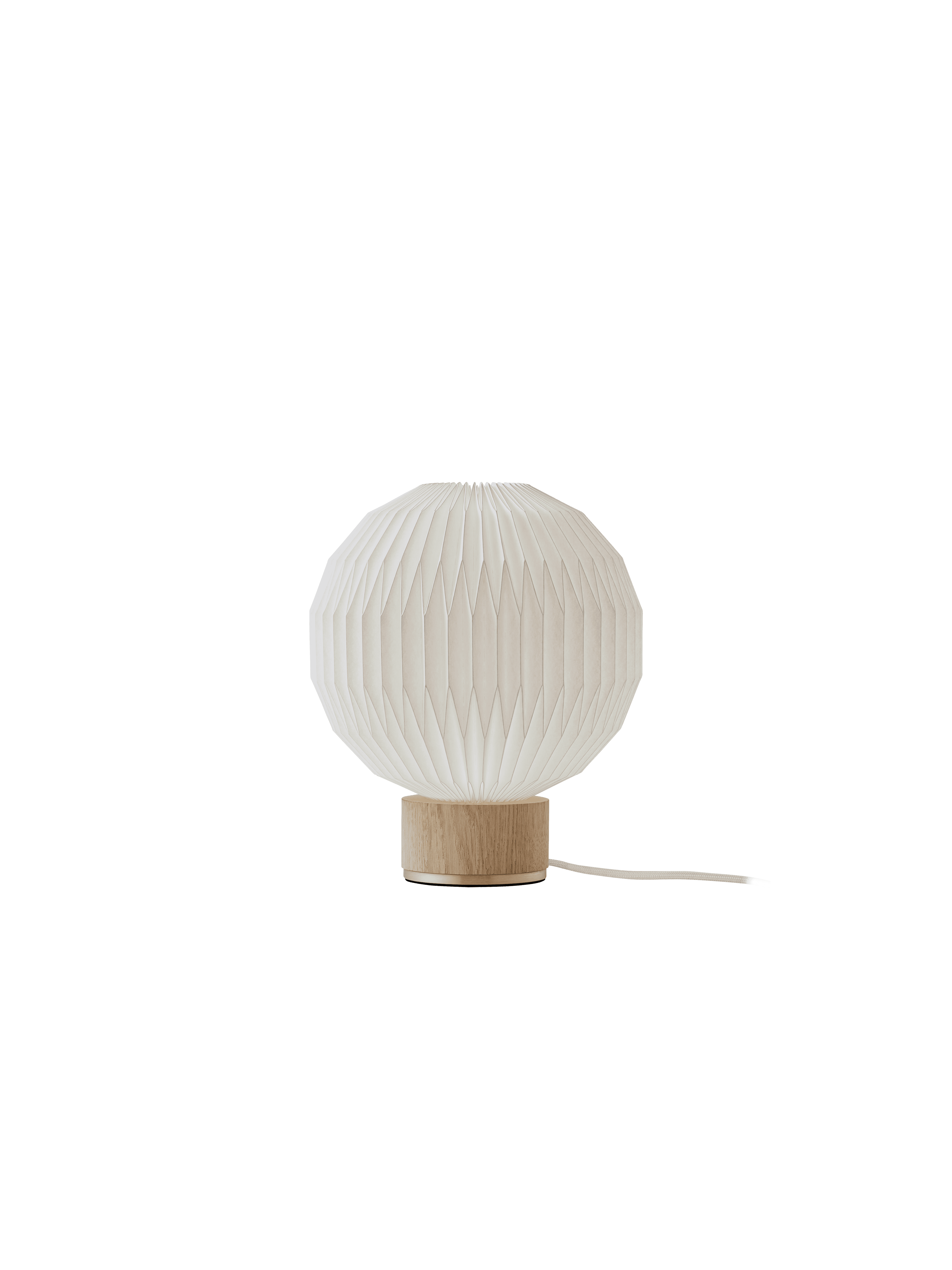 Tischlampe MODELL 375 weiß mit heller Eichenbasis