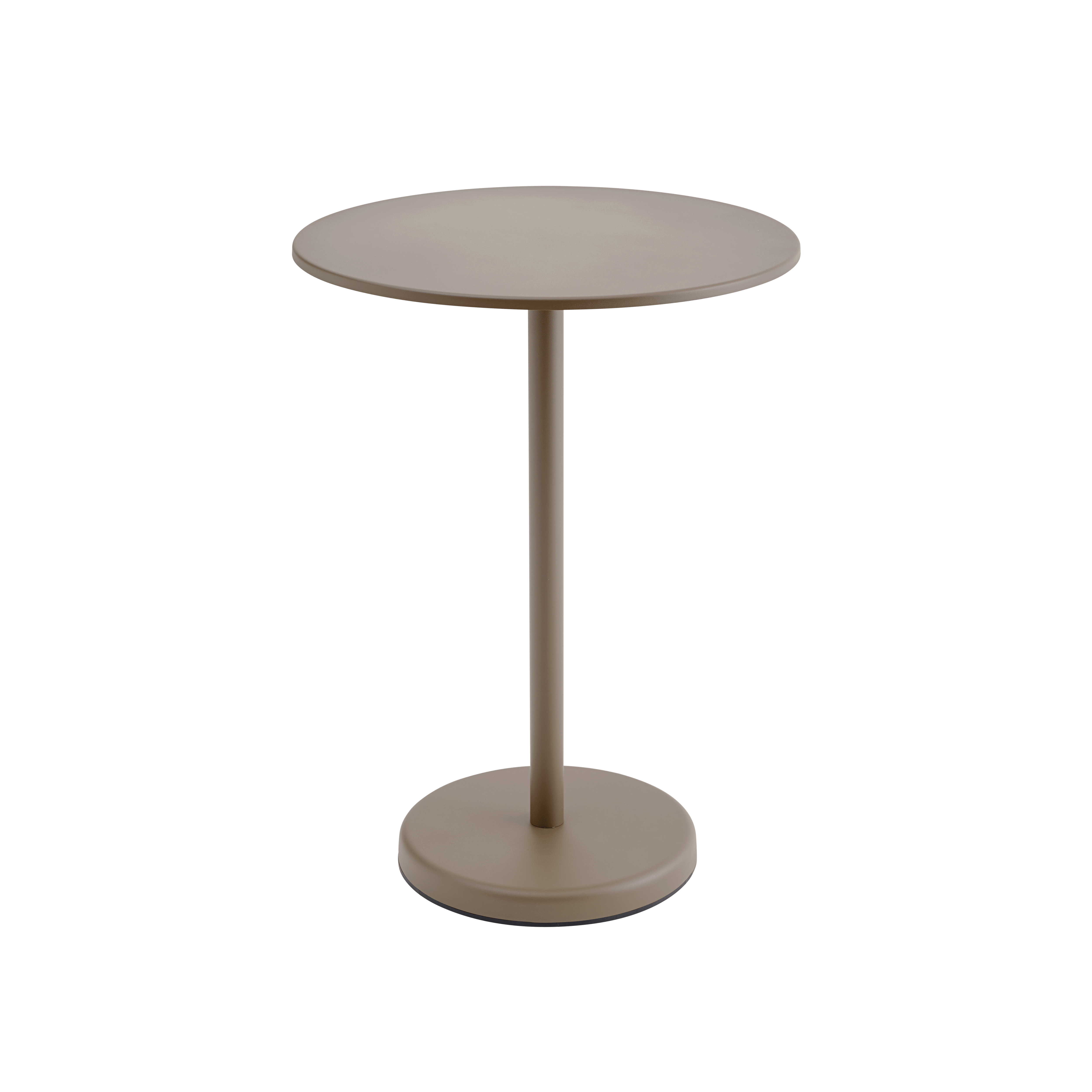 Ronde buitenbar tafel LINEAR taupe staal