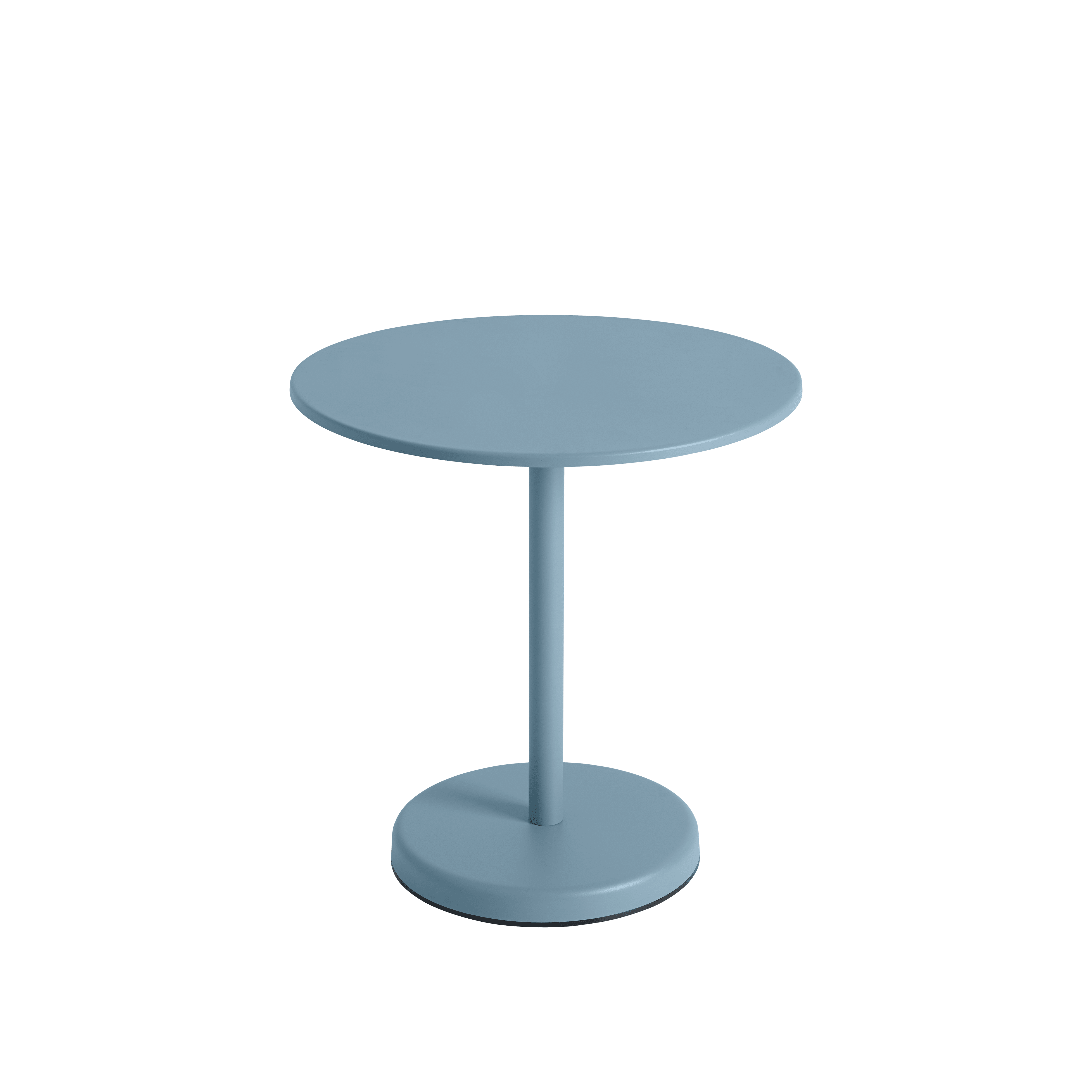Ronde buitenbar tafel LINEAR blauwe staal