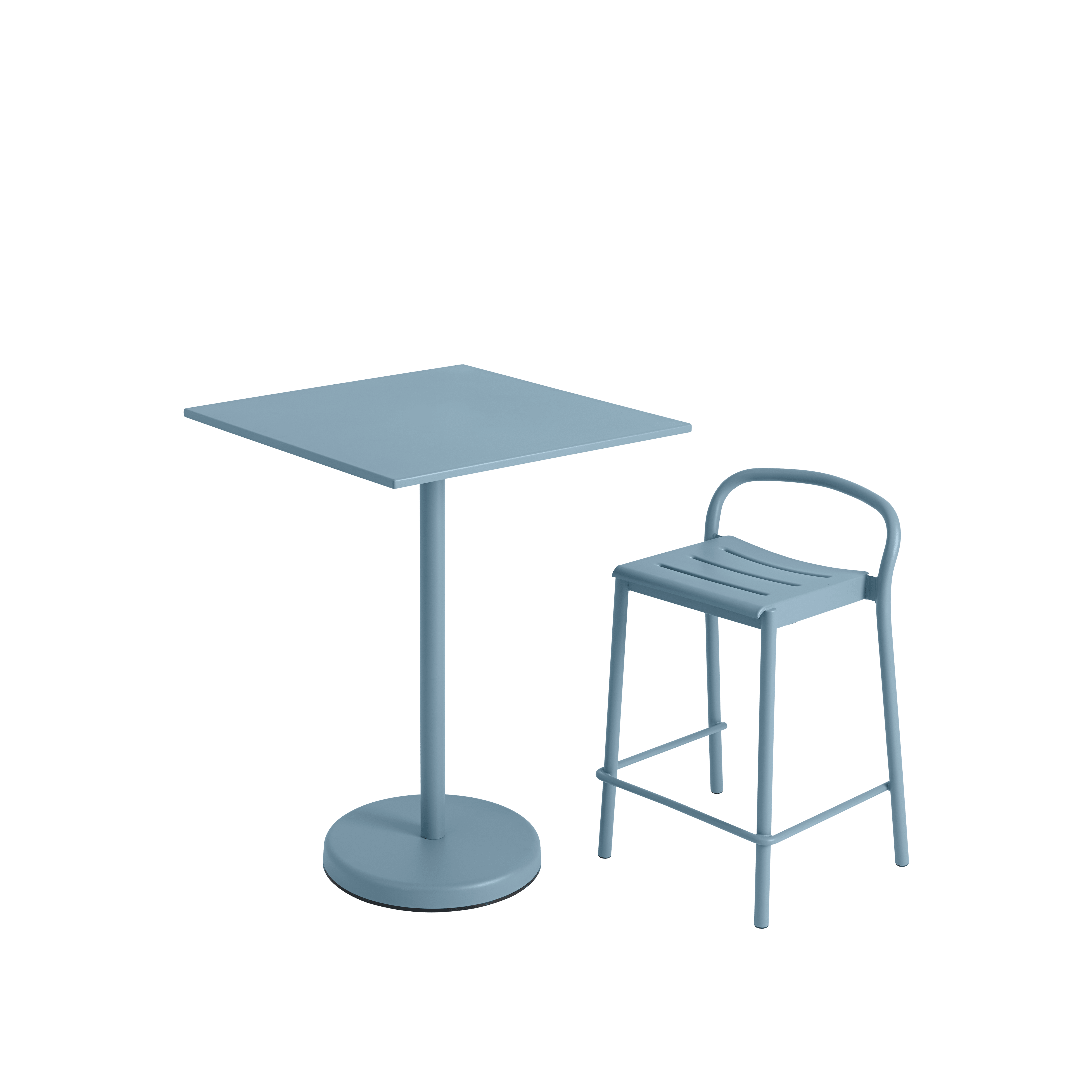 Buitenbar tafel LINEAR blauwe staal