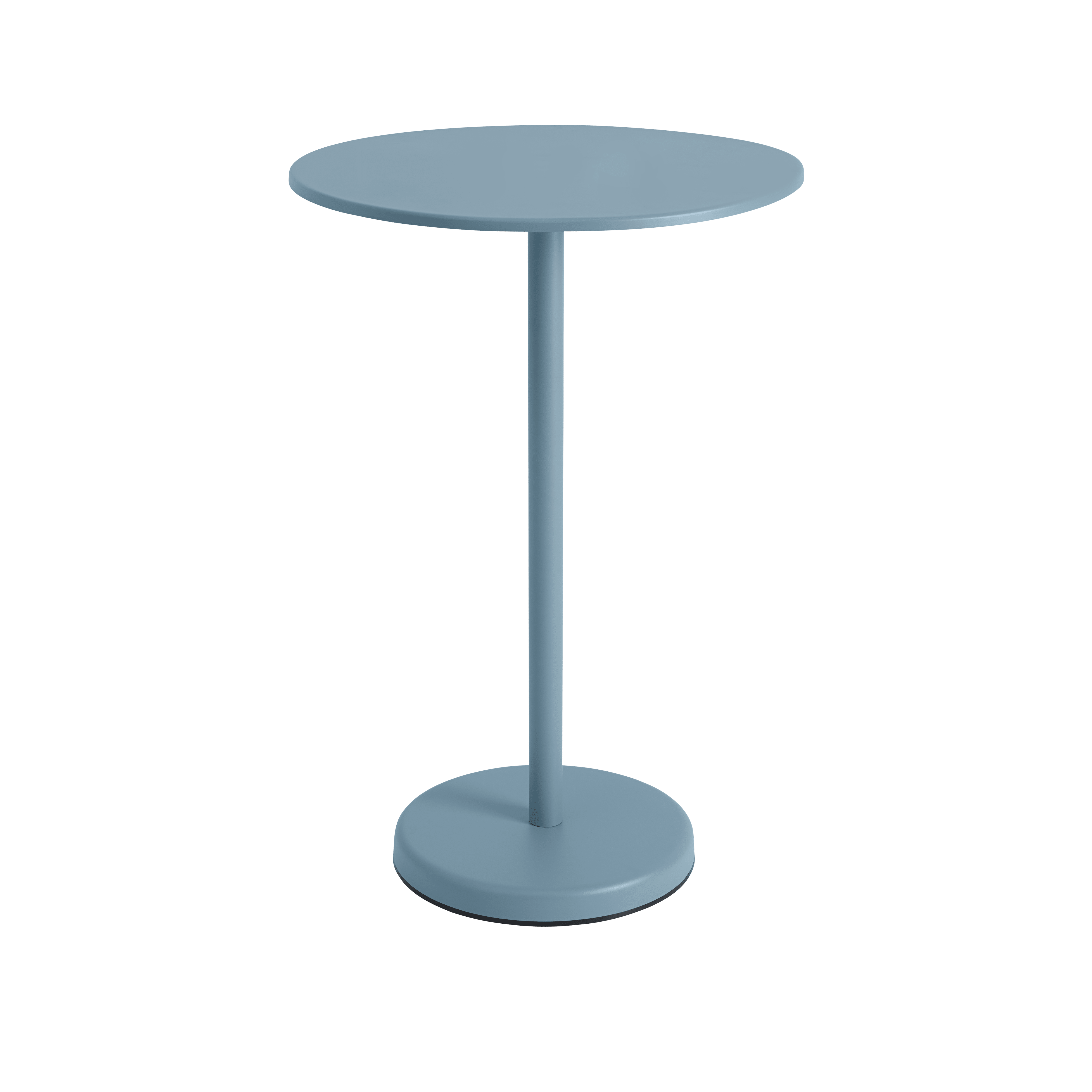Ronde buitenbar tafel LINEAR blauwe staal