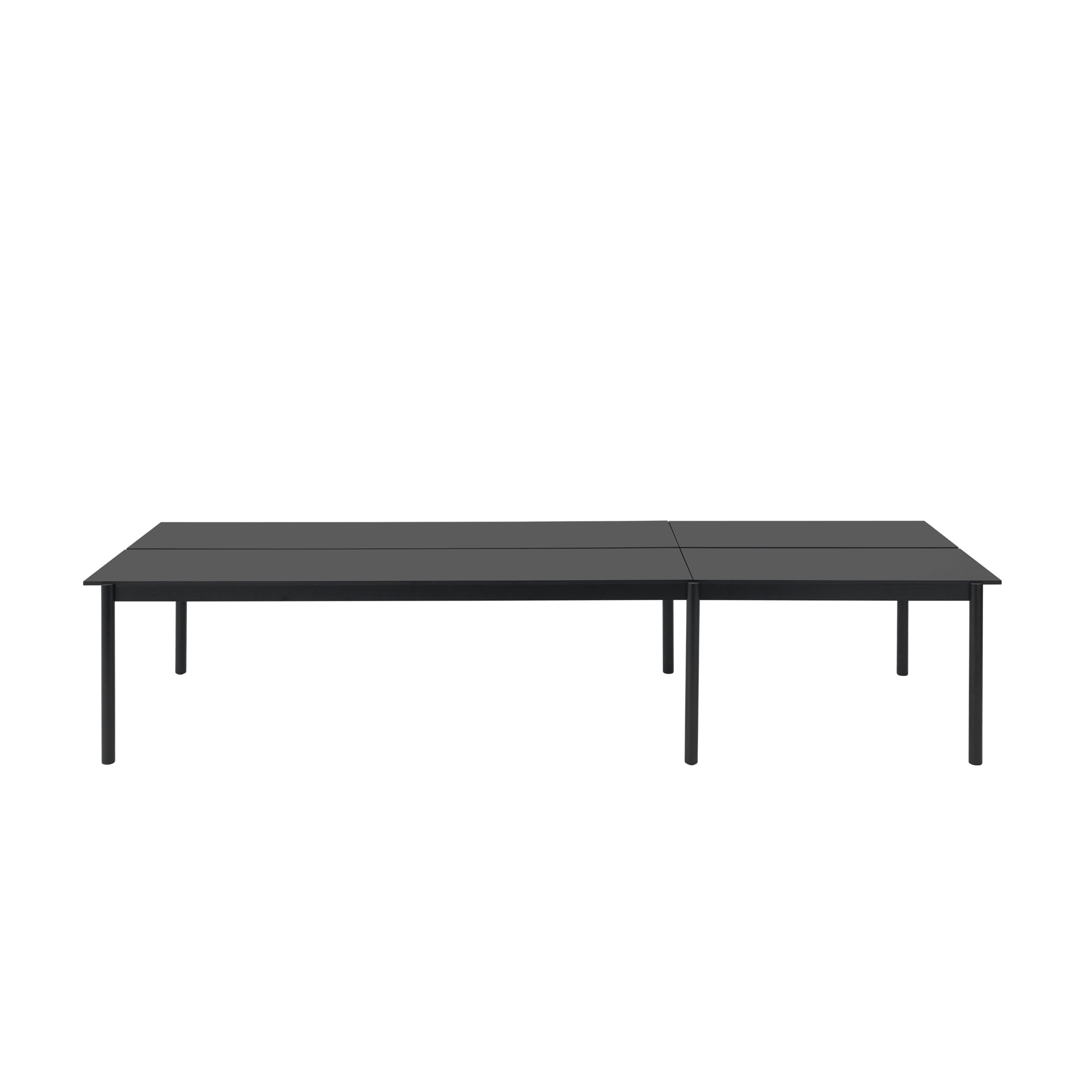 Bureau tafel LINEAR SYSTEM - CONFIGURATIE 1 zwart nanolaminaat met zwarte basis