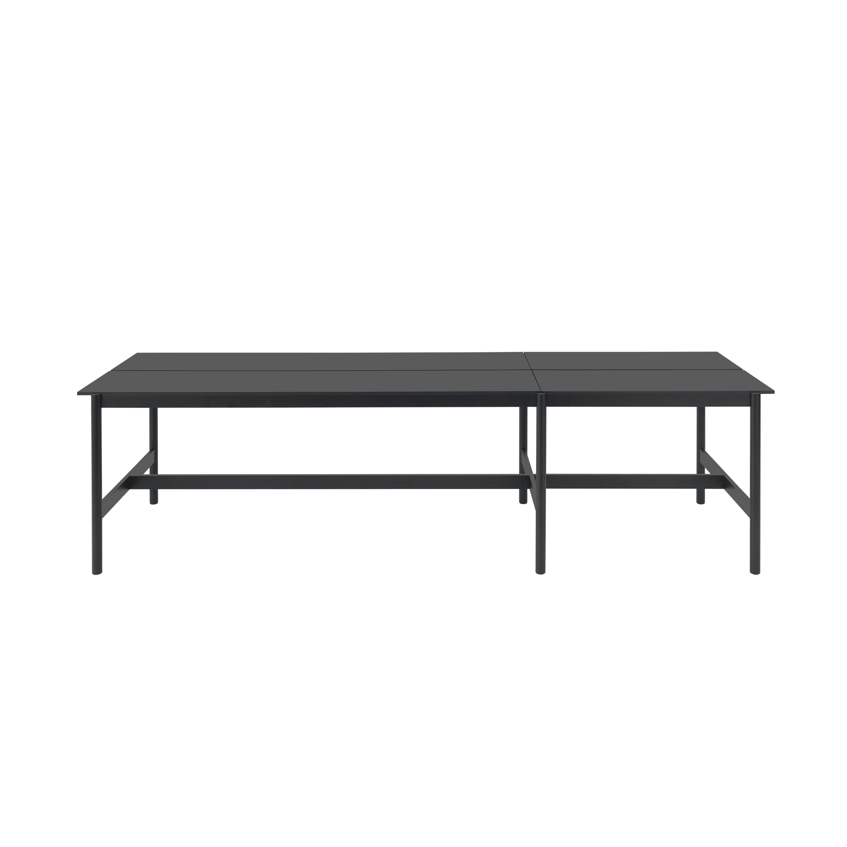 Stół biurowy LINEAR SYSTEM HIGH - KONFIGURACJA 1 czarny nanolaminat z czarną podstawą – Muuto