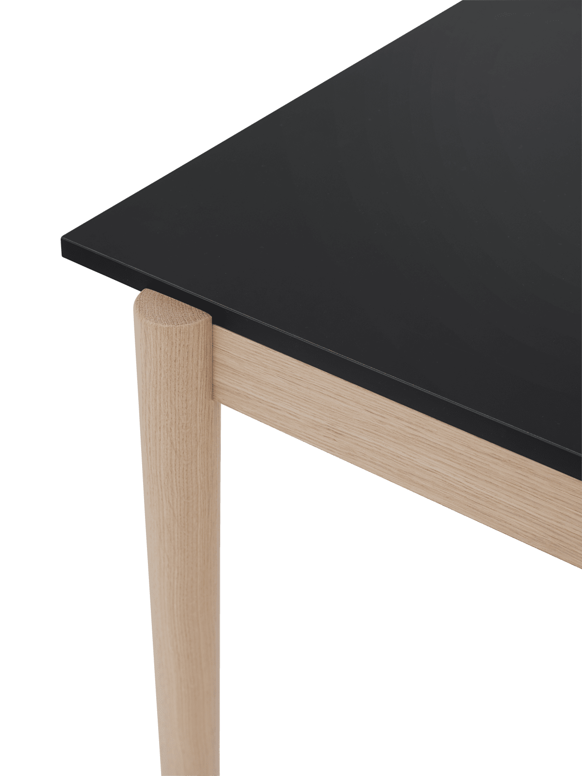Bureau tafel LINEAR SYSTEM - CONFIGURATIE 2 zwart nanolaminaat met eiken basis