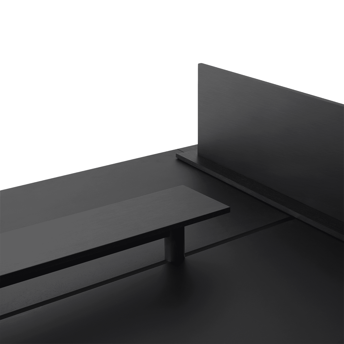 Bureau tafel LINEAR SYSTEM HIGH - CONFIGURATIE 2 zwart nanolaminaat met eiken basis