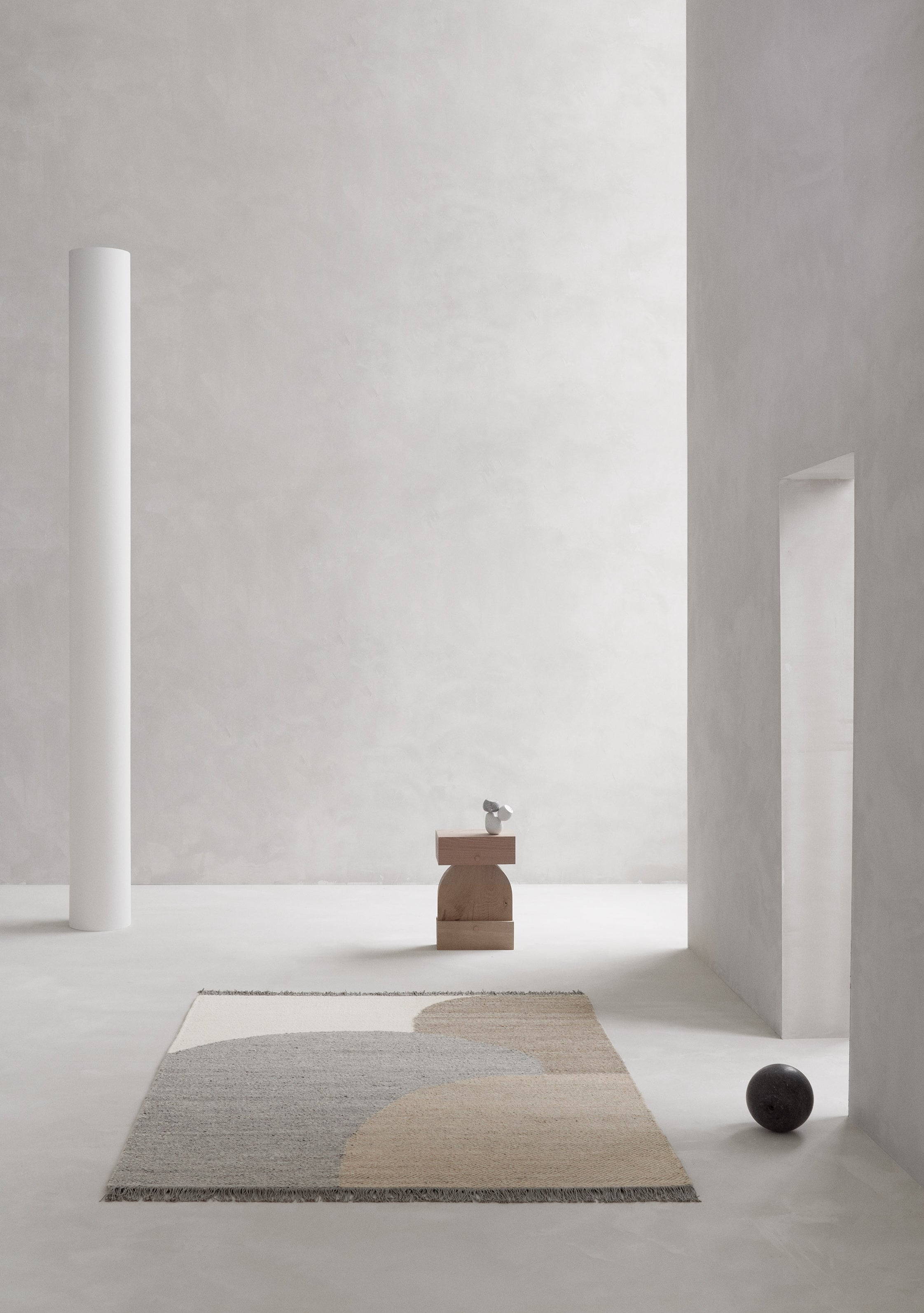 Vloerkleed EIK grijs met beige