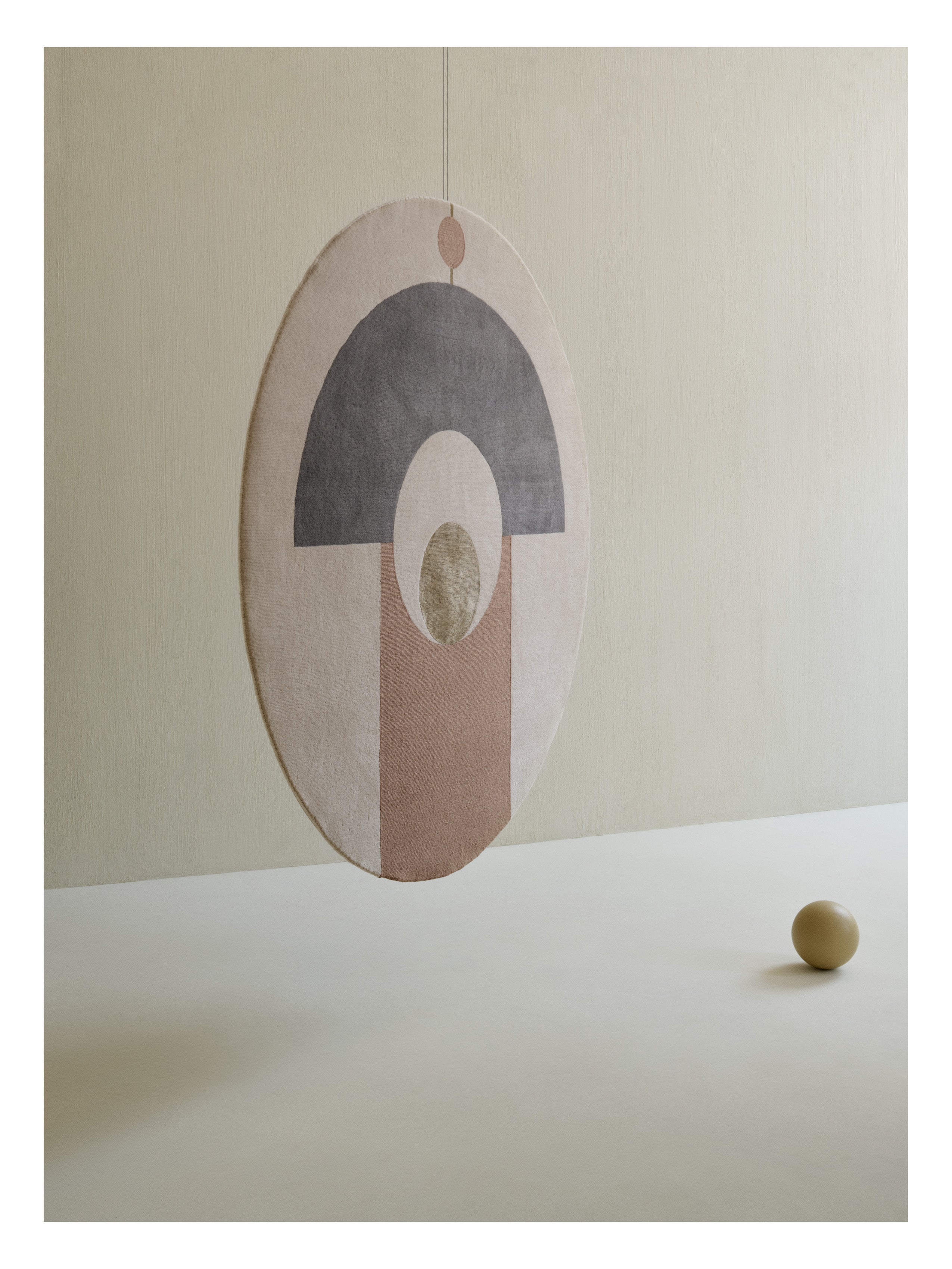 Ronde tapijt ETERNAL ORB donkerbeige